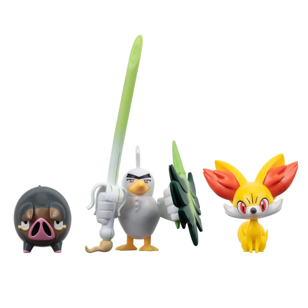 Pokémon PKW - Set di 3 statuette da combattimento: Fennekin, Lechonk, Sirfetch'd W20