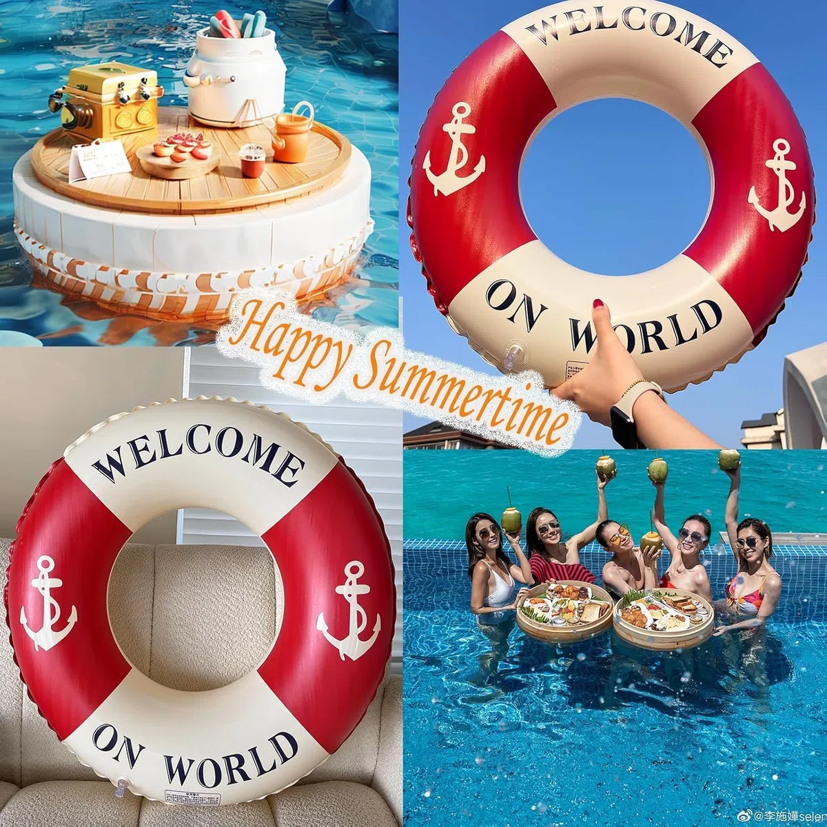 Anello di nuoto gonfiabile, Anello di Nuoto Gonfiabile Galleggiante Adulti, Salvagente Adulti in PVC con Valvola d'Aria, Anelli Gonfiabili Piscina Galleggiante, Aiuto al Nuoto