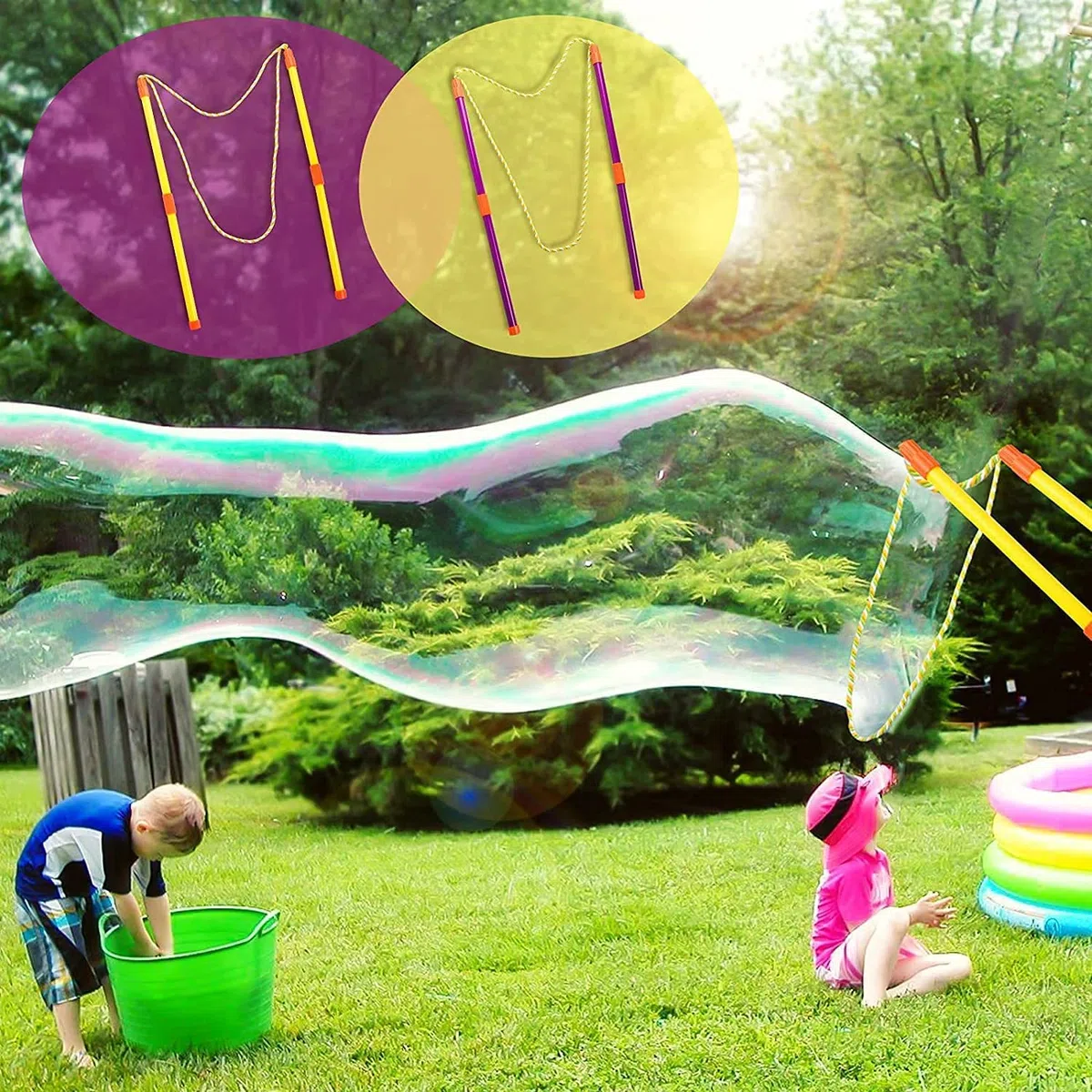 Bolle di Sapone Bambini,55CM Kit Bolle Giganti,sparabolle di sapone grandi,Set Macchina Bolle di Sapone Gadget Compleanno Bambini, Giochi da giardino esterno per bambini Giocattolo Bambina