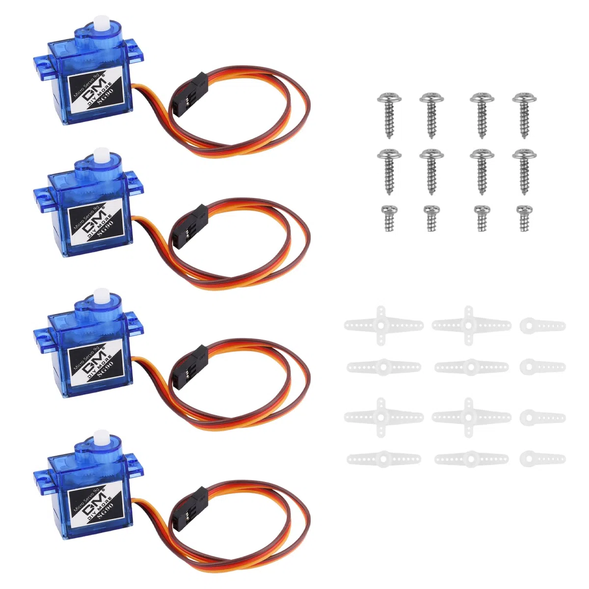 diymore 4 Pezzi SG90 9G Micro Servo Motore per Braccio Robot RC,Mano,Elicottero Barca Aeroplano Auto Veicoli Modelli di Controllo,Servos Mini Micro Motore