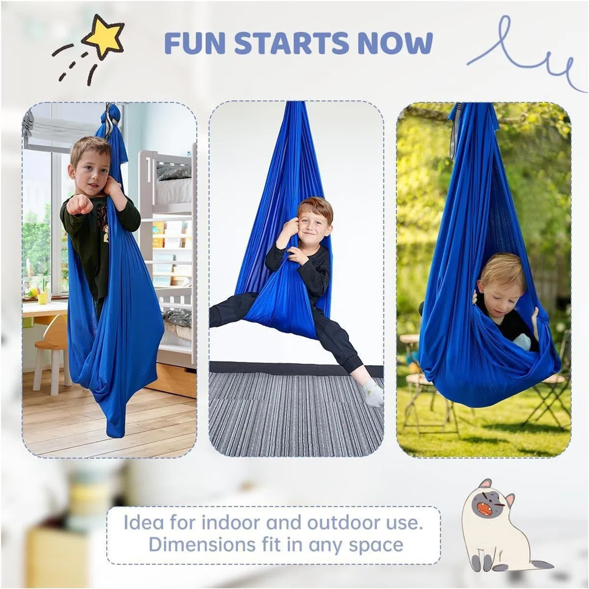 Amaca a dondolo, sedia sospesa, con d'aria, morbida e sicura con elevata capacità di peso, facile da installare, perfetta per camera da letto, asilo, patio, aula campeggio