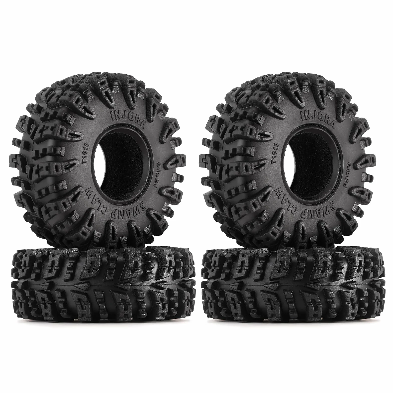 INJORA 1.0 Pneumatici - S5 Swamp Claw Mud Terrain Pneumatici per TRX4M AX24 SCX24 FCX24 1/18 1/24 RC Crawler Auto, 64 * 24mm,T1019