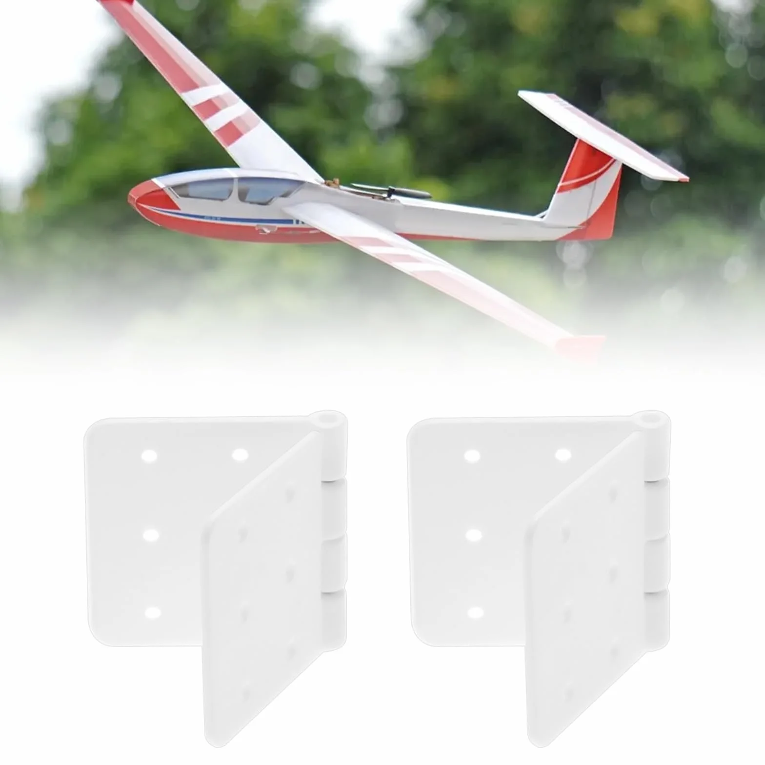 30PCS RC Airplane Cerniere 36x20mm rettangolari pieghevoli in plastica appuntate cerniere per fai da te RC aeroplano parti di ricambio bianco
