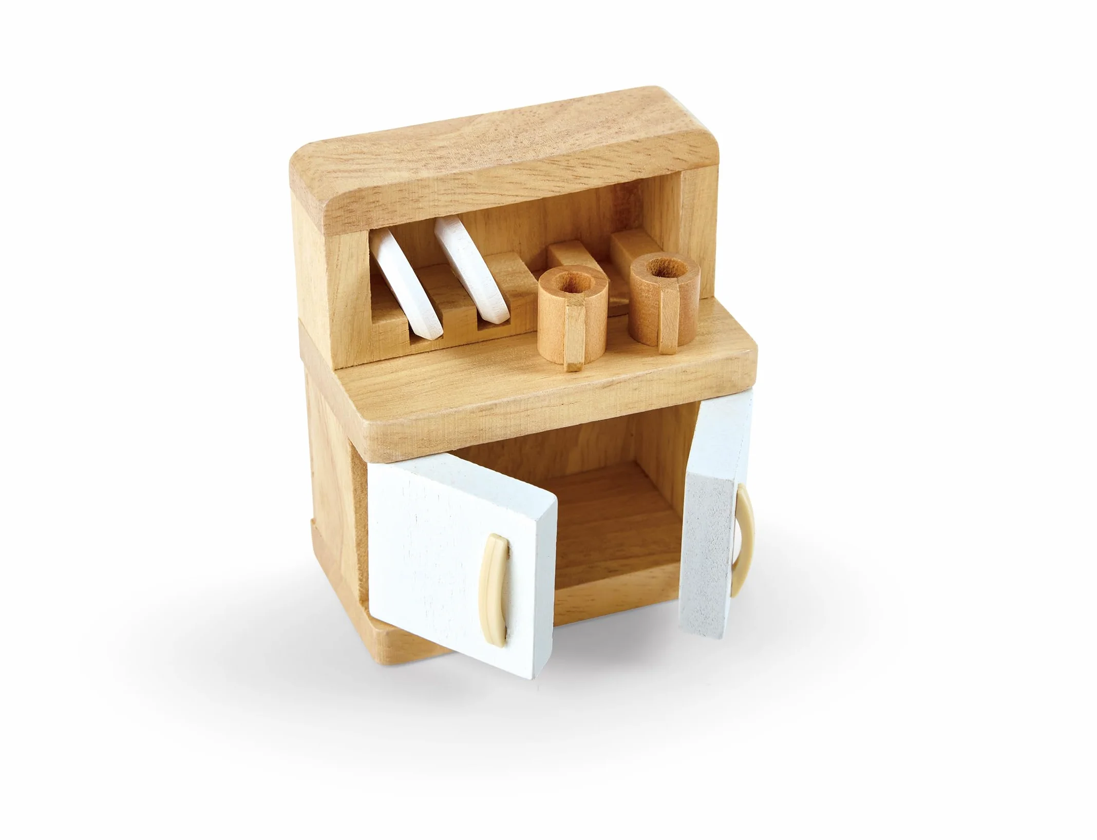 Hape Sala da Pranzo per la casa delle bambole | Mobili in legno in miniatura con piatti e posate | Per gioco di ruolo dai 3 anni