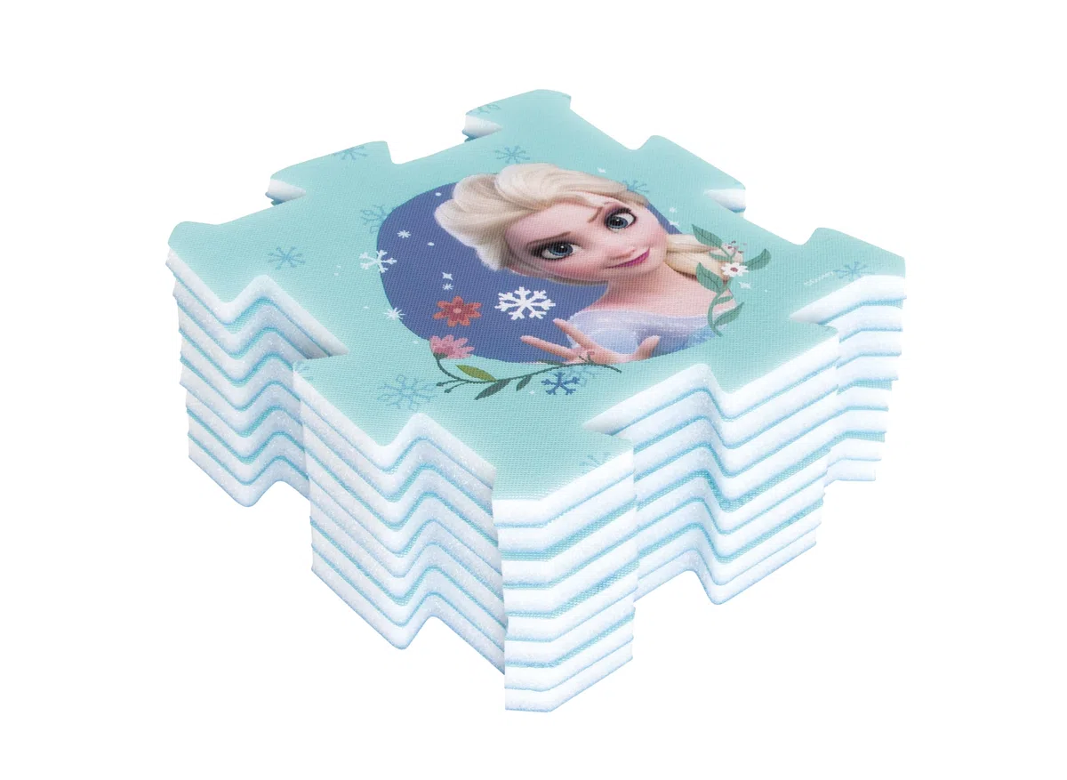 ARDITEX - Set di tappeti a forma di puzzle, realizzato in schiuma Disney Frozen - 111 x 57 cm - Colore azzurro