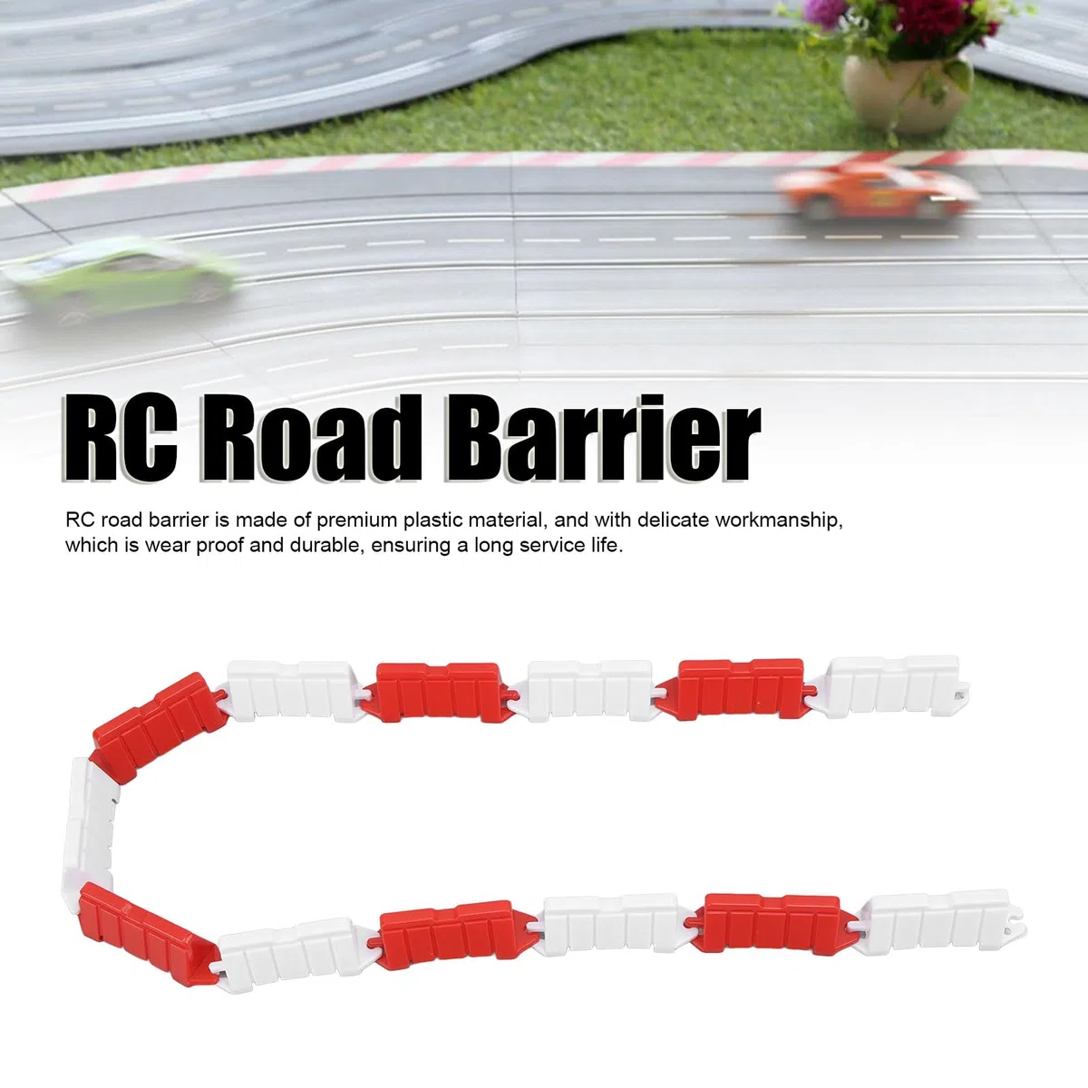 Barriera da Corsa per Auto RC, Barriera Stradale RC per Pista da Drift Mini Z Decorativa, Plastica, 120 Pezzi Recinzione da Campo RC per Auto Telecomandata 1/18
