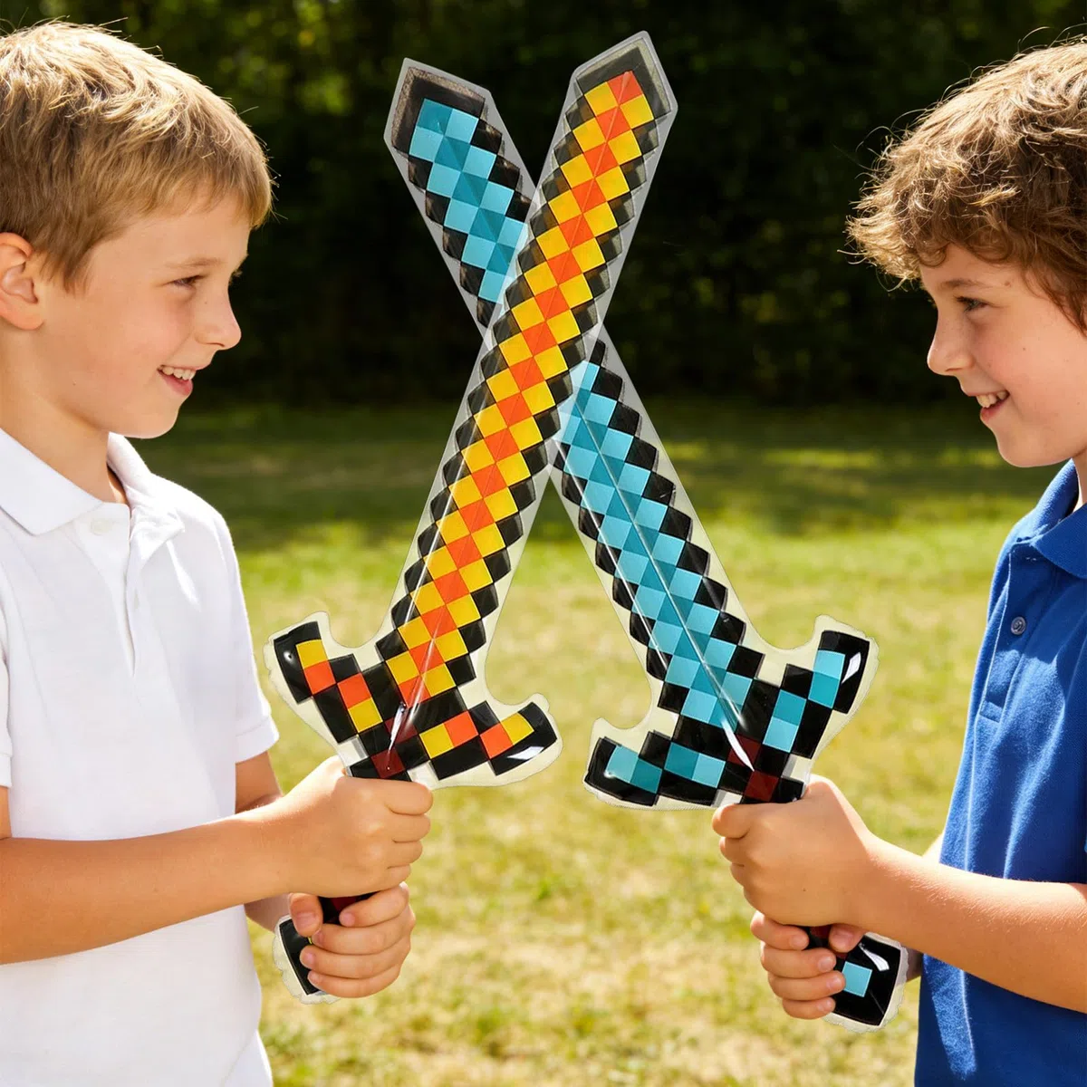 10 Pezzi di Spade Gonfiabili, Spade Pixel Gonfiabili, Giocattoli Spada da Pirata per Bambini, Spada Giocattolo Gonfiabile da 63 cm, per Compleanni, Halloween, Cosplay, Accessori per Feste