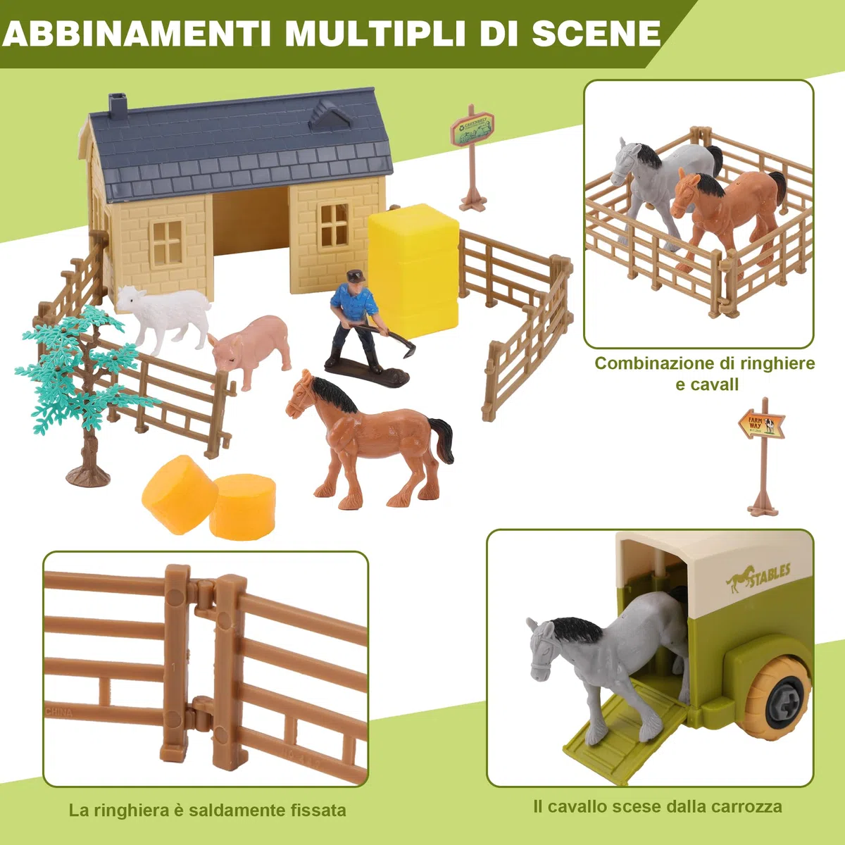 Herefun Set di Giochi della Fattoria con Trattore, Animali Fattoria per Bambini, Set di Giocattoli Animali della Fattoria, Fattoria Trattore Giocattolo, Giocattoli Educativi Regali Bambini 3 4 5+ anni