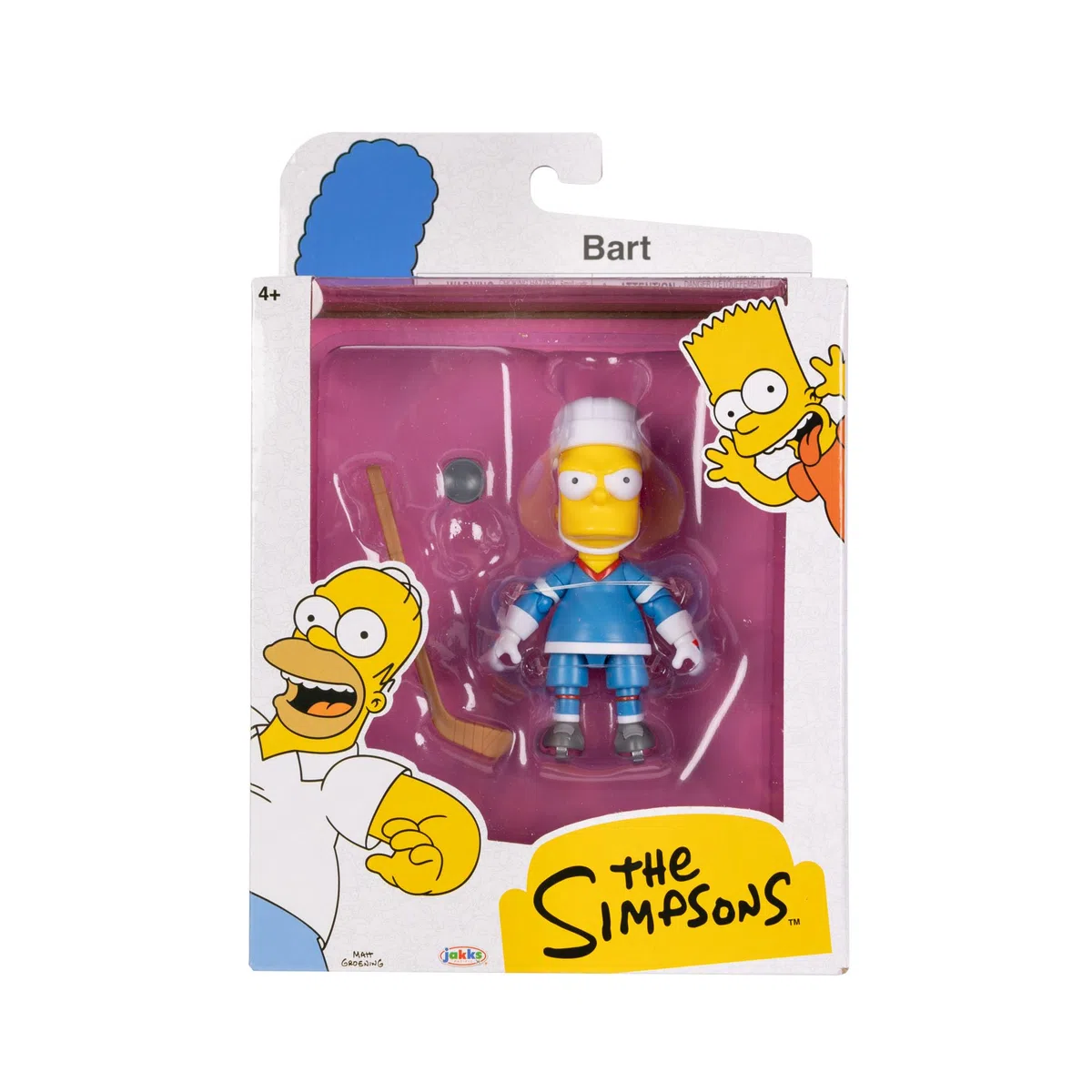 The Simpsons Bart da hockey da 12,7 cm con bastone da hockey e disco