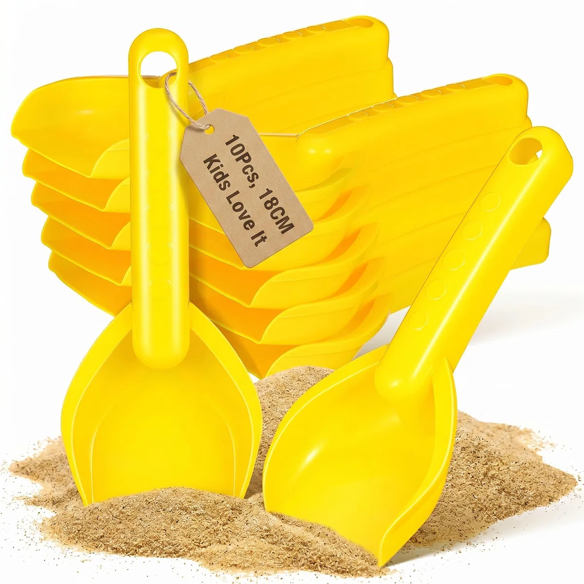 Amosfun Set 10 Pale Da Spiaggia Per Bambini 7 Pollici in Plastica Colorata Giocattoli Da Spiaggia Per Scavo E Giochi All'Aperto