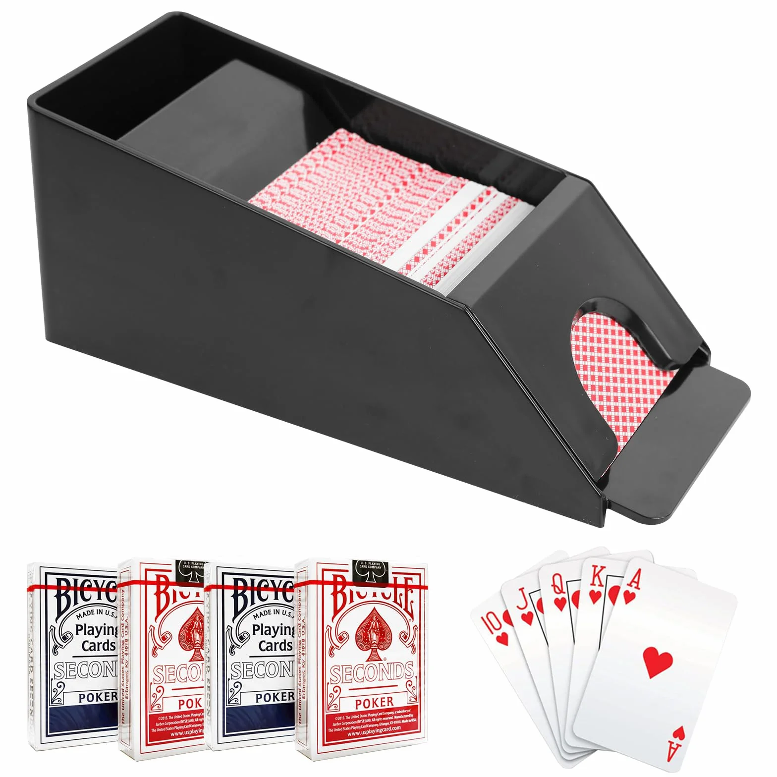 Scarpa Trasparente per Carte da Blackjack, Schlitten in Acrilico Chiaro per Carte da Gioco, Distributore di Carte per 4 Mazzi di Giochi di Blackjack e Poker