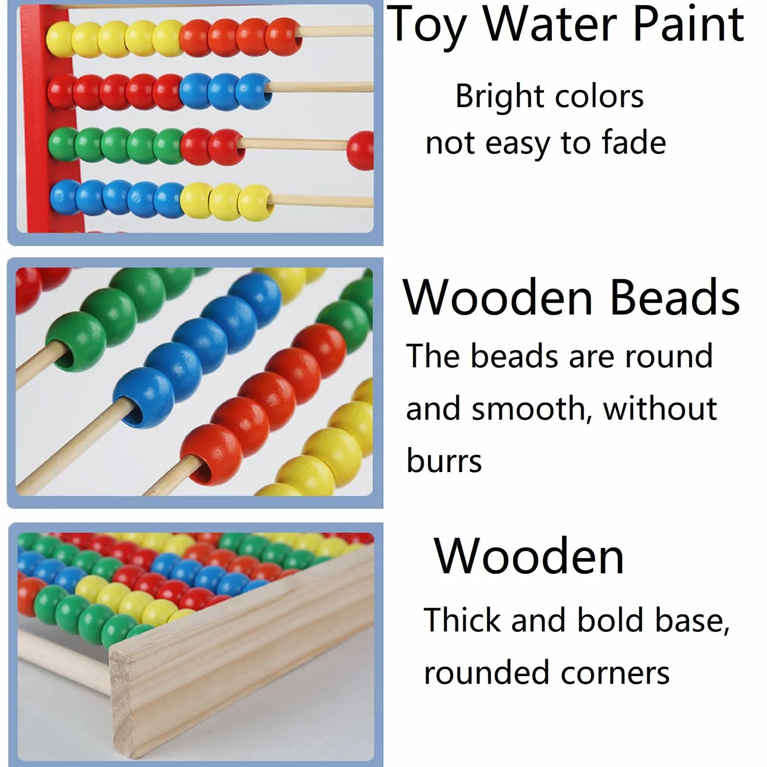 Bavooty Abaco Scuola Primaria,Pallottoliere per Bambini Legno,Abaco Legno Calcolatrice,Abaco di Montessori con 100 Bastoncini Contare,Superficie Liscia e Colori Vivaci