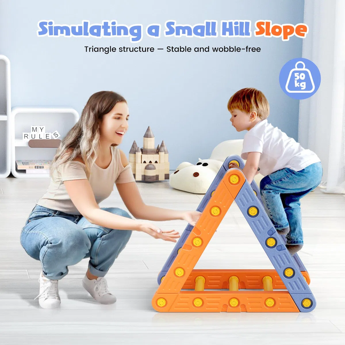 Telaio da arrampicata per i più piccoli,Telaio da arrampicata in plastica,Telaio da arrampicata triangolare,Palestre della giungla indoor per i più piccoli