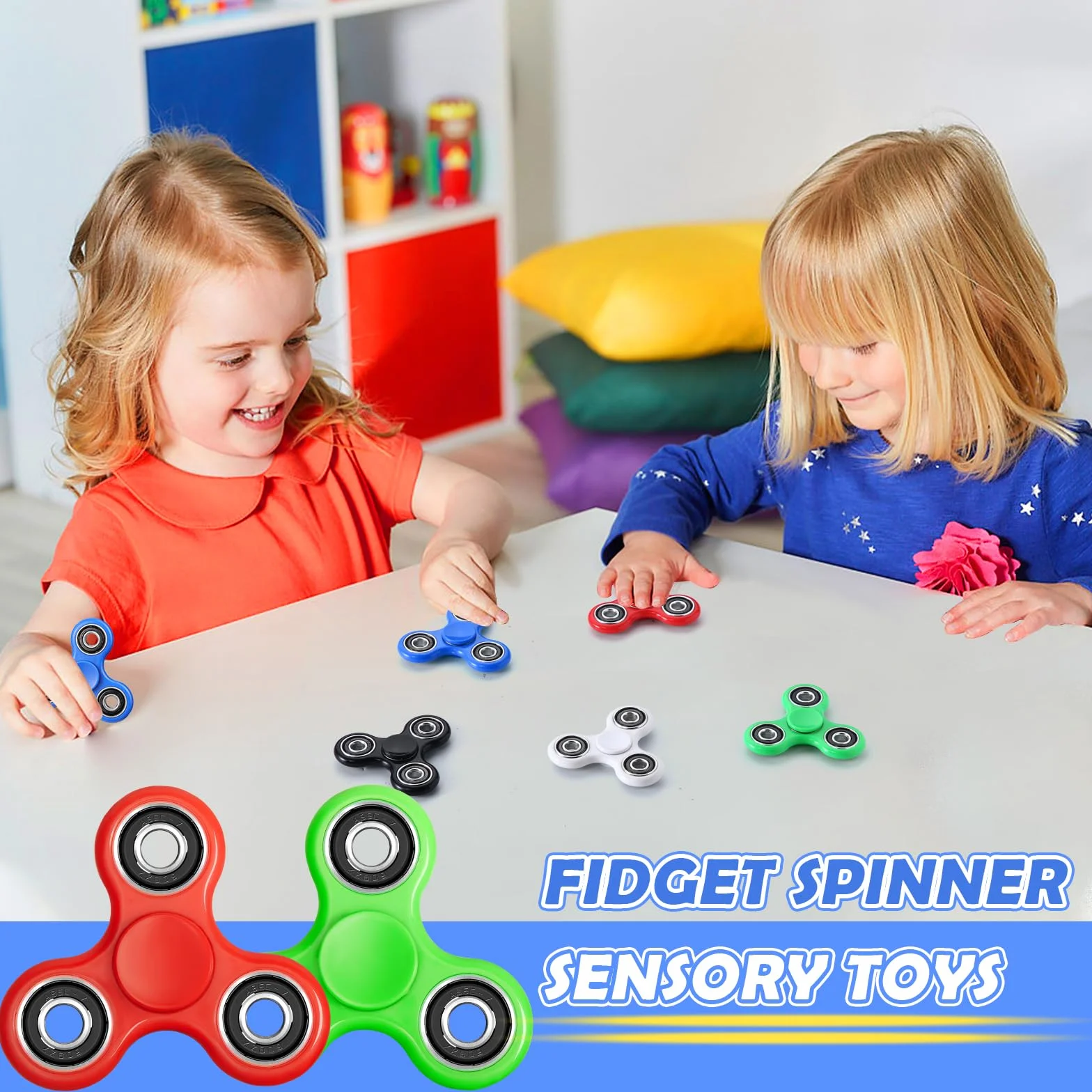 SCIONE Fidget Spinner 5 Pezzi - Giocattoli Anti-Stress per Bambini e Adulti, Rotazione Fluida Compleanni - Gioca in Ufficio, Scuola o Casa - ADHD, Autismo, Ansia - Spinner Manuale