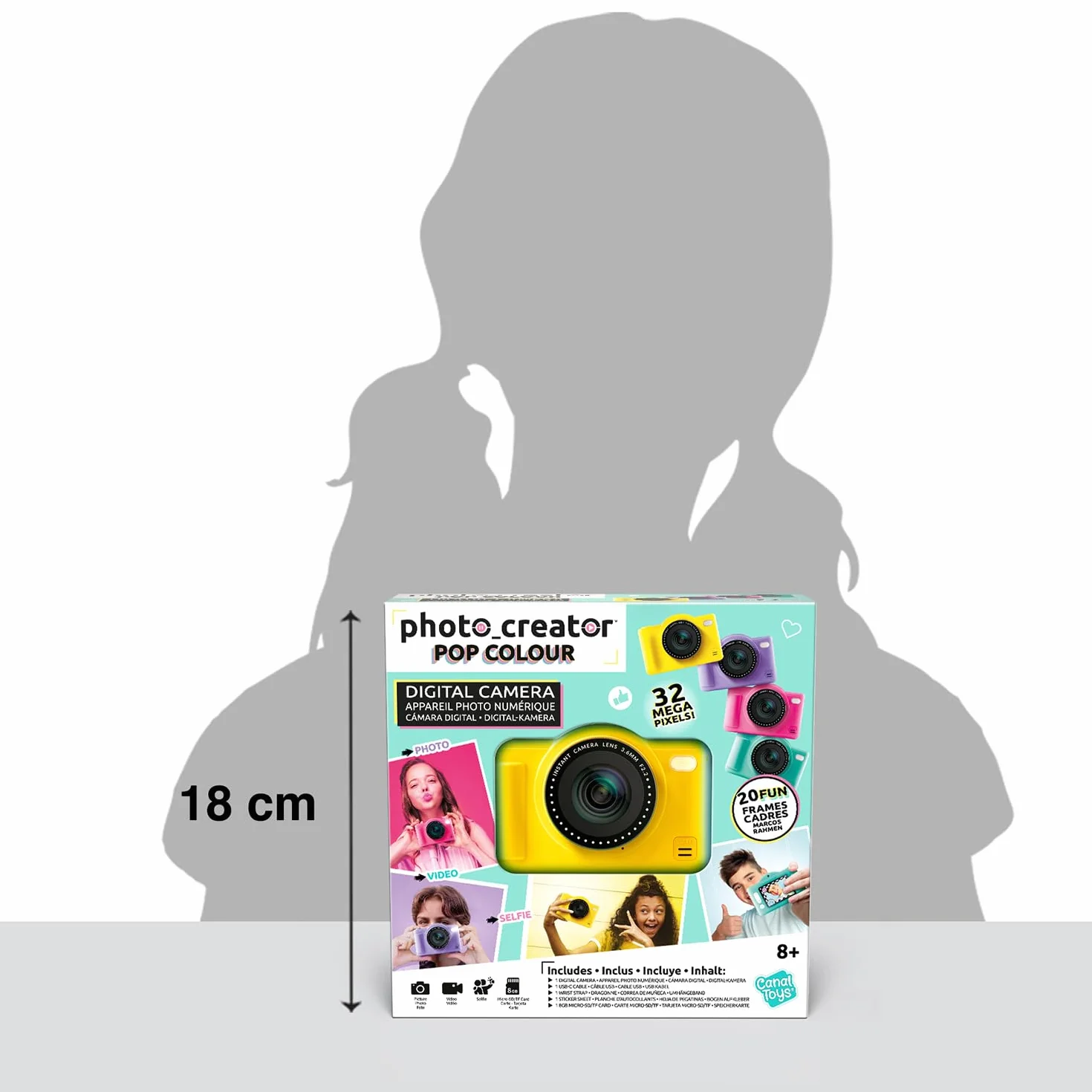 Canal Toys - Photo Creator -Appareil Photo Numérique Pop Couleur Jaune- Avec carte SD 32Go incluse