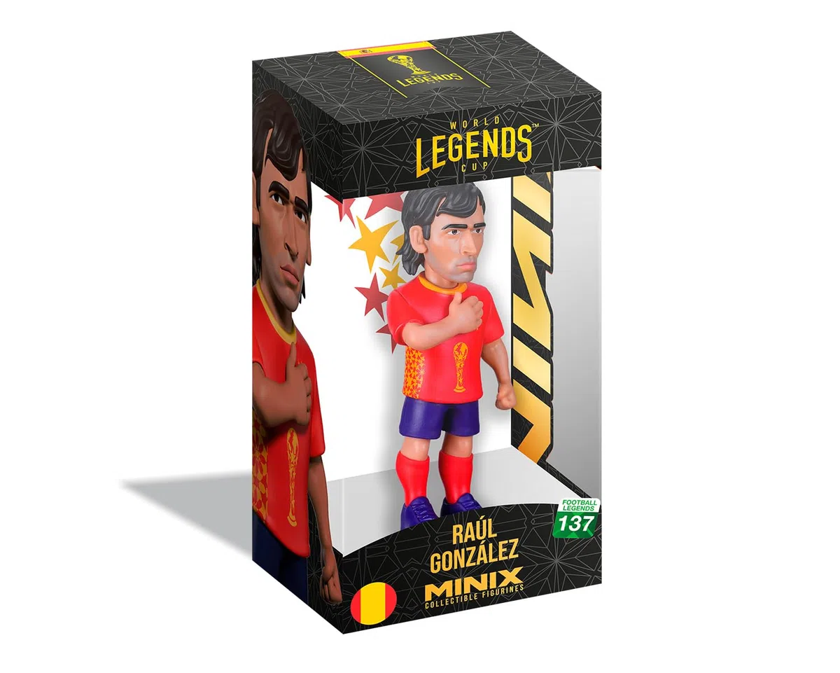 MINIX – Football Legends – Campionato mondiale delle leggende #137 – Spagna – Raúl – Personaggio da collezione 12 cm