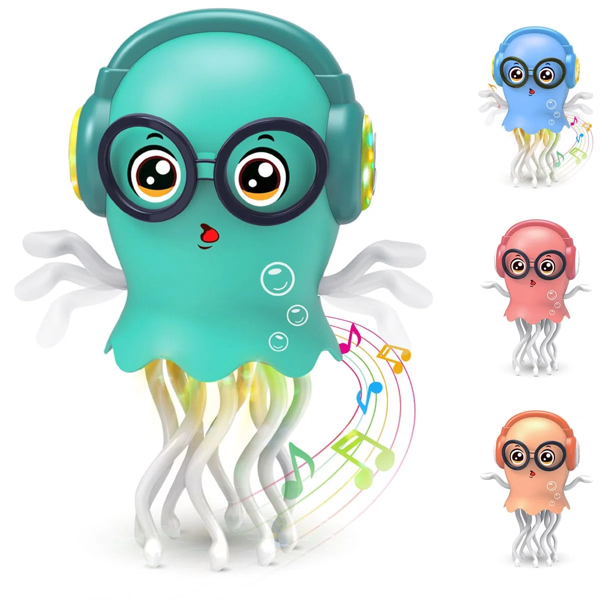 Giocattolo medusa danzante per bambini, giocattolo elettrico strisciante con luce e suono - Giocattolo interattivo Tummy Time Toys per ragazzi e ragazze - Regalo di compleanno