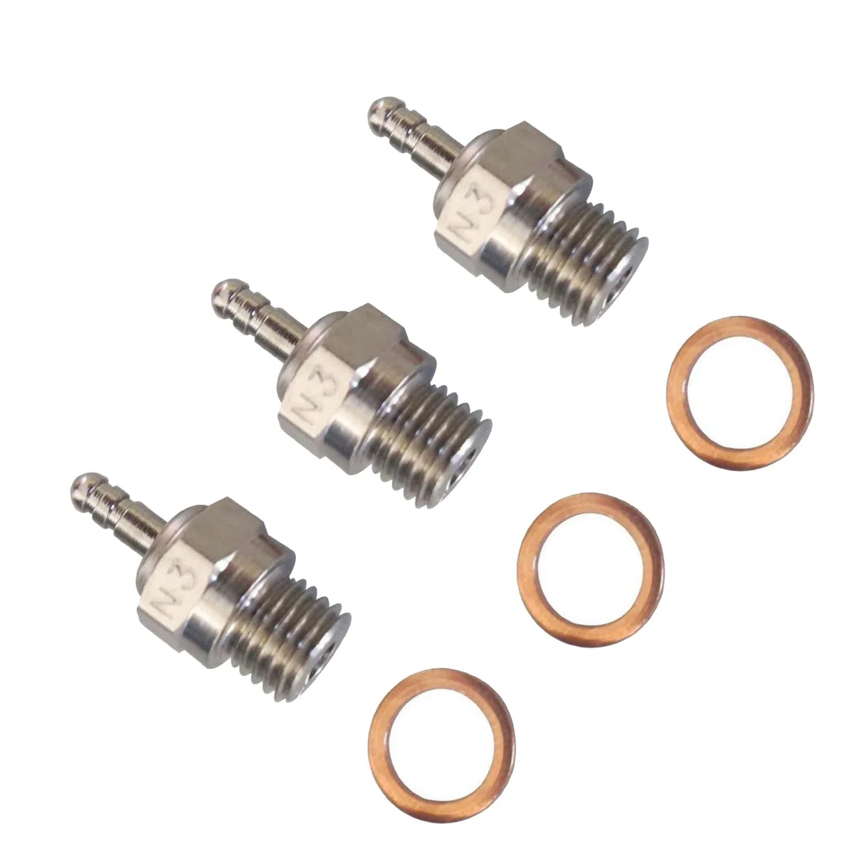 3-PACK Candeletta Hot Spark N3 No.3 70117 Compatibile con Kyosho HSP HPI Redcat 1/8 1/10 RC Nitro Motori Auto Camion Buggy