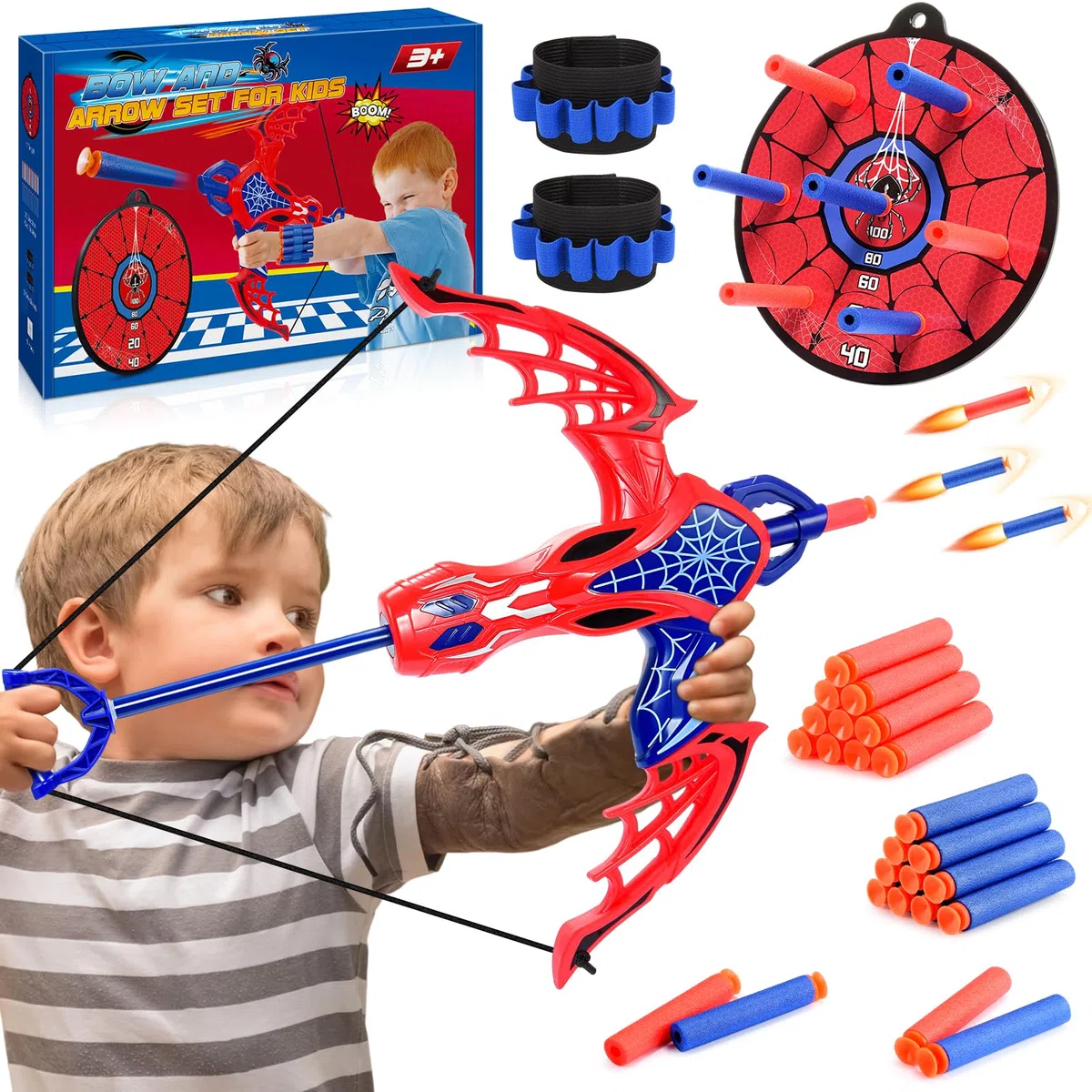 Spider Giocattoli per Bambini 3 4 5 6 7 8 Anni Ragno Freccia e Arco Giocattoli 3-7 Anni Ragazzo Regalo 3-8 Anni Spider Giochi all'aperto per Bambini 3-8 Anni Giochi Bambini Regali Pasqua