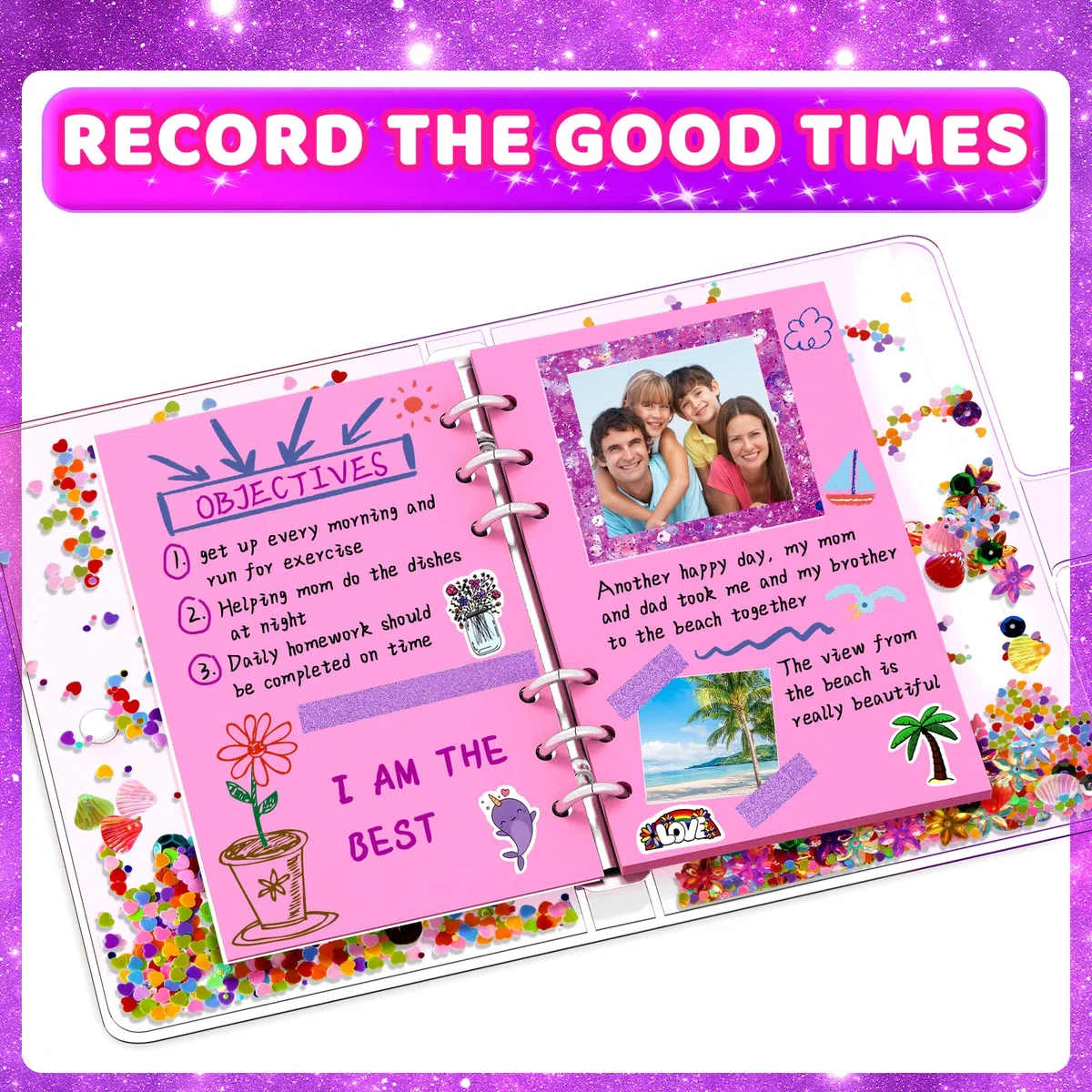 Aocii Kit di diario fai-da-te per ragazze, regali per ragazze di 6-14 anni, set di forniture per album di ritagli e diario