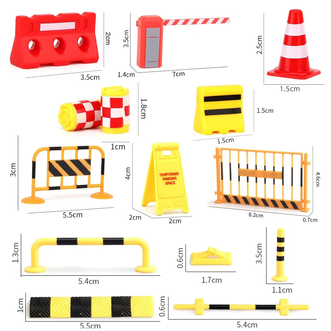 22 Pz Giocattolo di Scena Modello Segnali Stradali per Bambini Segno del Veicolo Stradale Blocco Stradale di Simulazione Segnali di Sbarramento Stradale Giocattoli Plastica