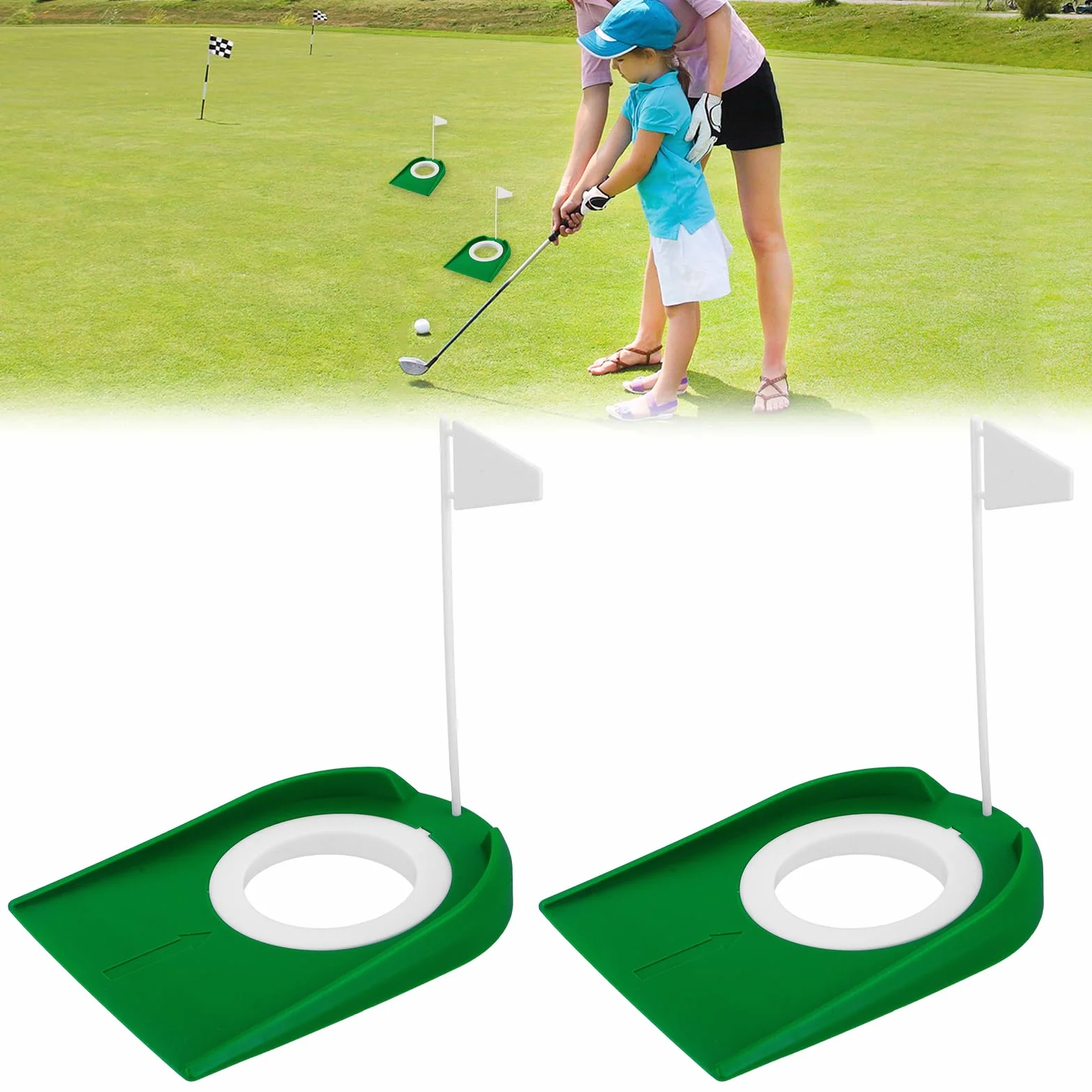 Abeillo Confezione da 2 tazze da golf con bandiera, per allenamento e allenamento di golf, per uomini e donne, per interni ed esterni, casa, ufficio, cortile, prato, 569782_1_cb4GP5Xdm