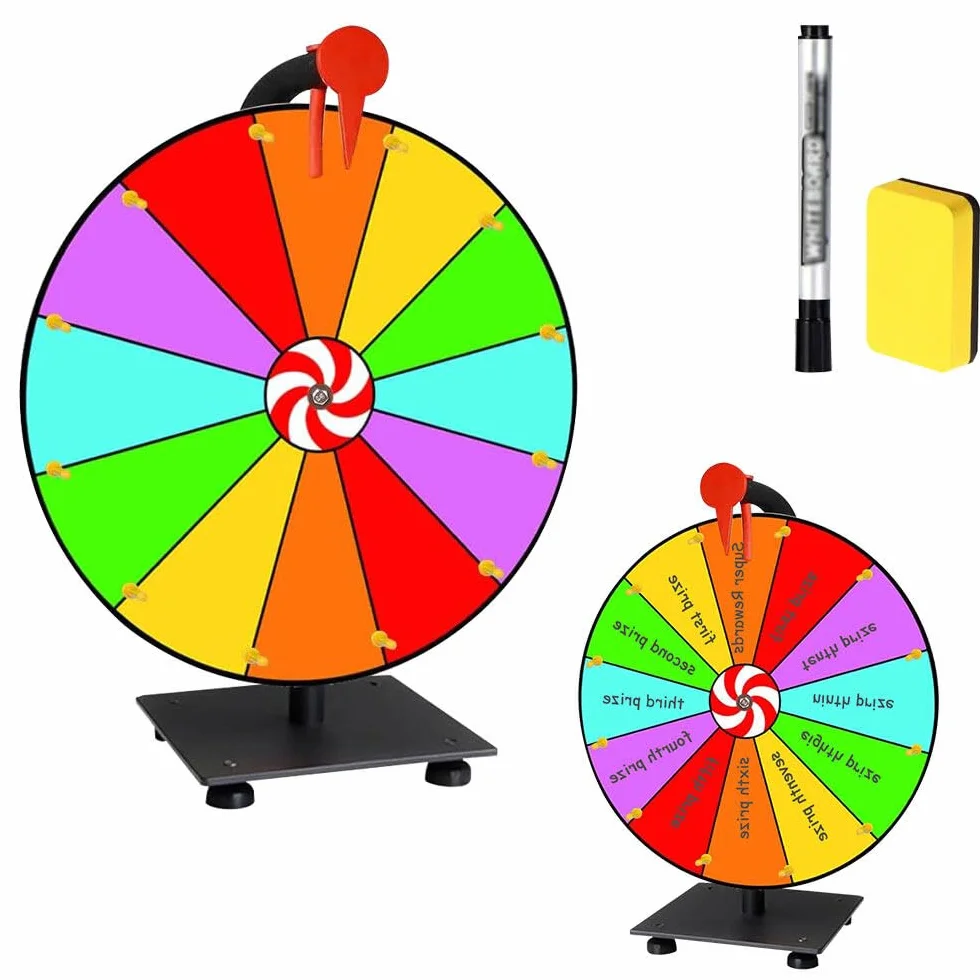 Ruota della fortuna, 12 ruote della fortuna, fai da te, con pennarello e gomma, per giochi della lotteria, giochi di parole, carnevale