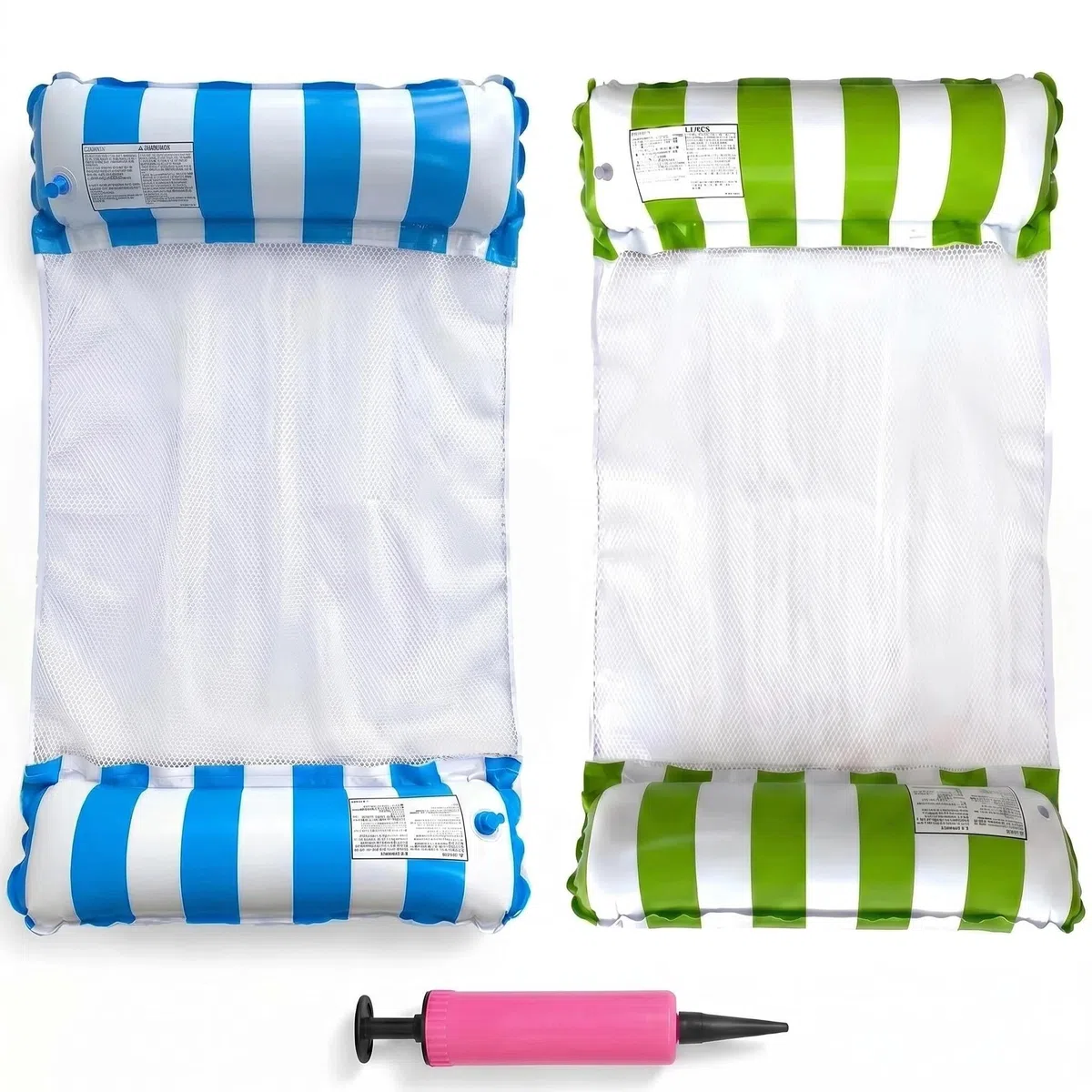 Set da 2 Amaca Gonfiabile Galleggiante, Amaca Galleggiante, Materassino per Piscina 4 in 1, per adulti, per feste estive in acqua e spiaggia