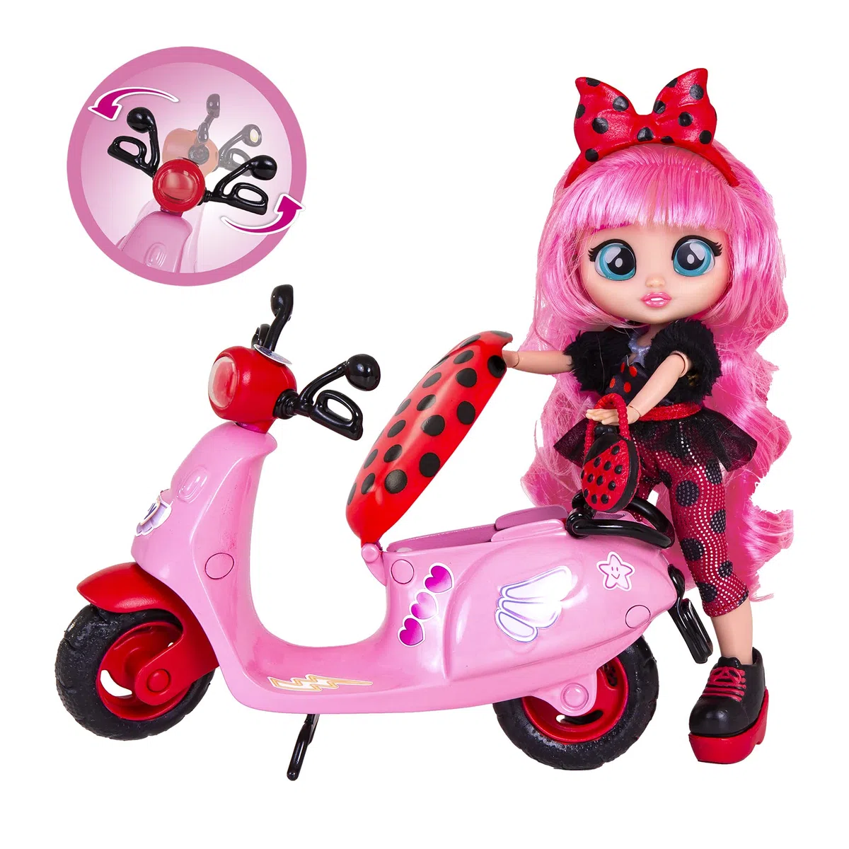 Bff By Cry Babies Lady, Playset Dolls la Bambola Bff Lady Ha il Suo Scooter e 10 Accessori, Giocattolo Bambine e Bambini +3 Anni