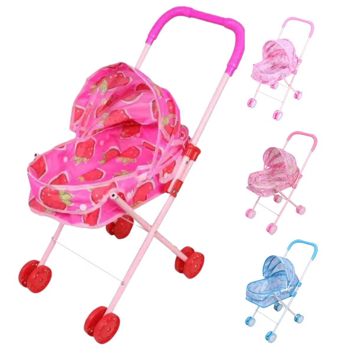 per bambole - Fingi di giocare a pieghevole con tettuccio, carrozzina giocattolo leggera per bambini, ragazzi e ragazze, ideale per la casa, i viaggi, la scuola, le feste, i comp