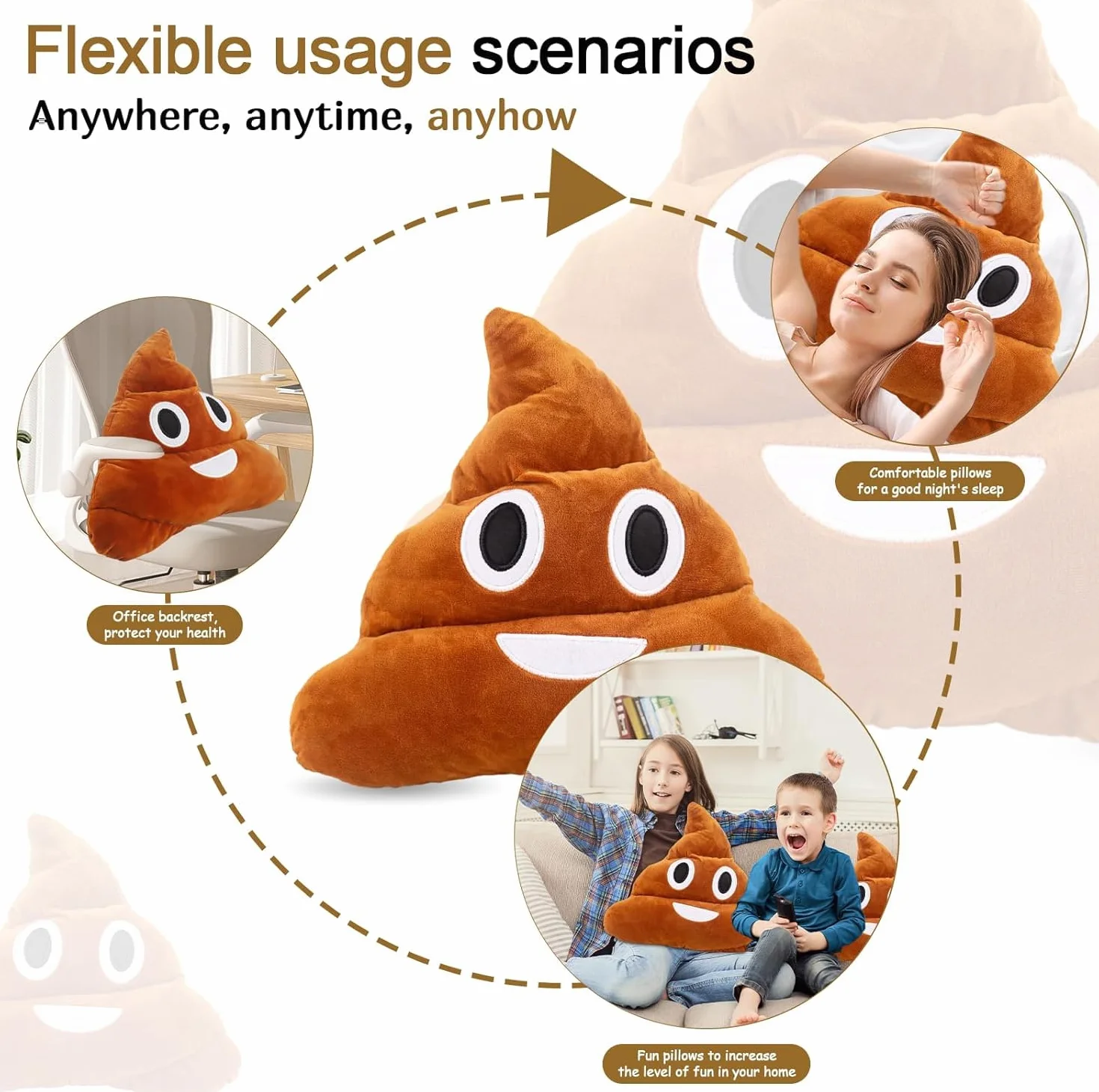 35 cm Pupazzo in peluche a forma di cacca, scherzo a forma di pile di cacca, cuscino in peluche a forma di cacca, pupazzi di cacca in peluche, giocattolo carino a forma di cacca, regali per bambini e