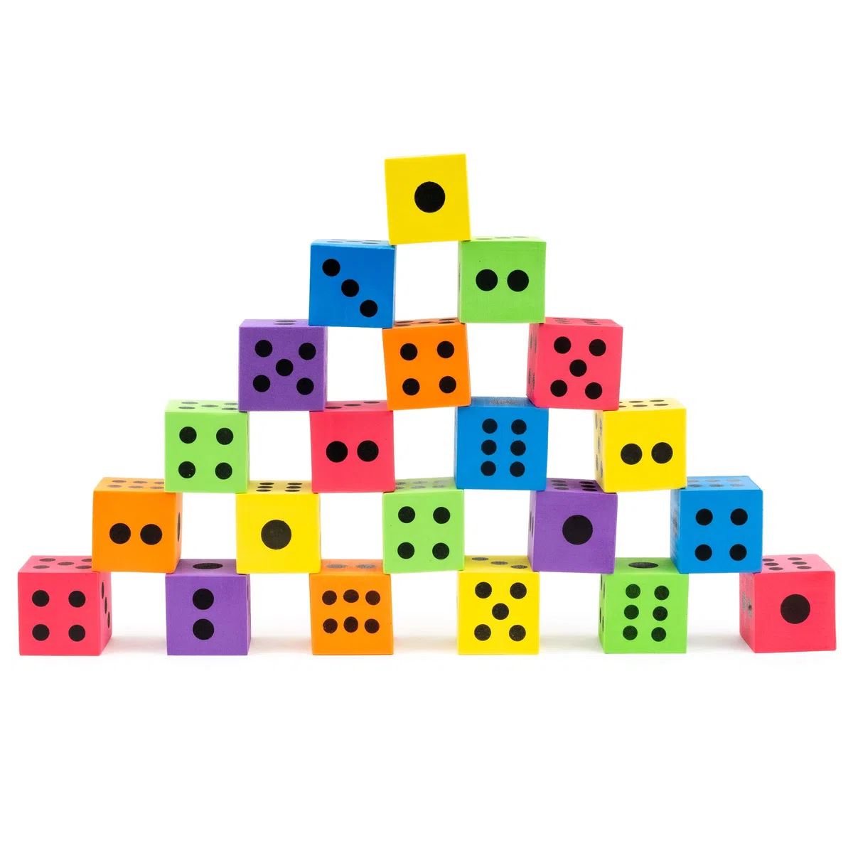 THE TWIDDLERS - 24 Dadi in Gommapiuma, 4cm - Morbido, Resistente e Non Tossico - Divertimento Educativo Gioco Istruttivo Bambini, per Scuola