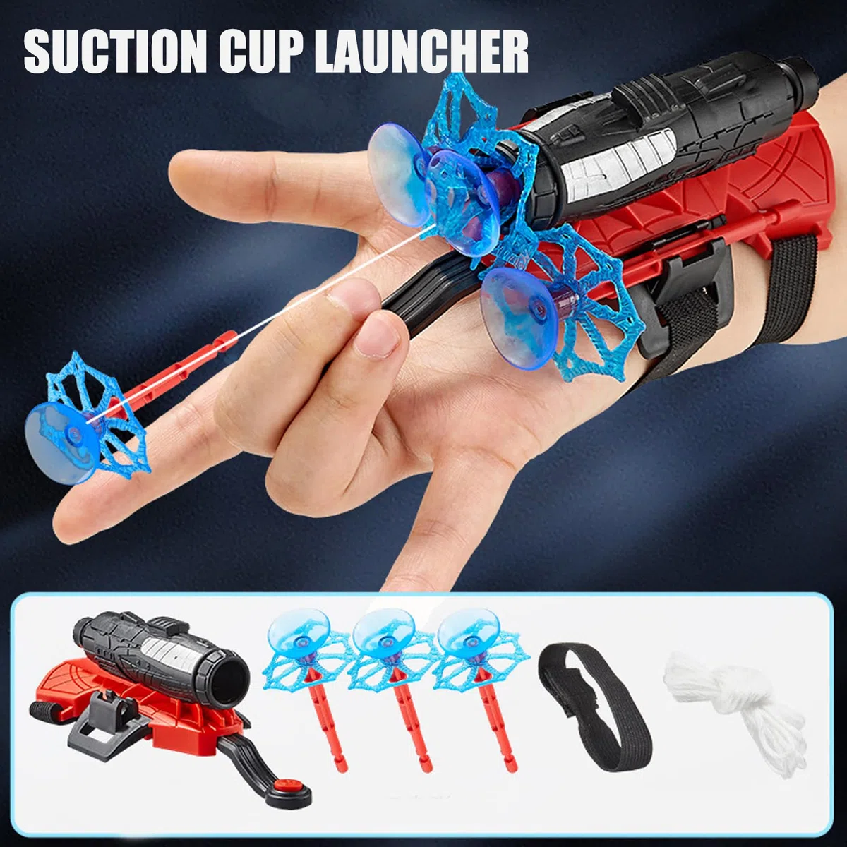 Set di 2 Guanti Spiderm Launcher Glove Spiderm Launcher Glove Guanto Spiderm per Bambini Guanto di Spiderm spara ragnatele Guanti Launcher per Giochi Spiderm Glove Launcher Set