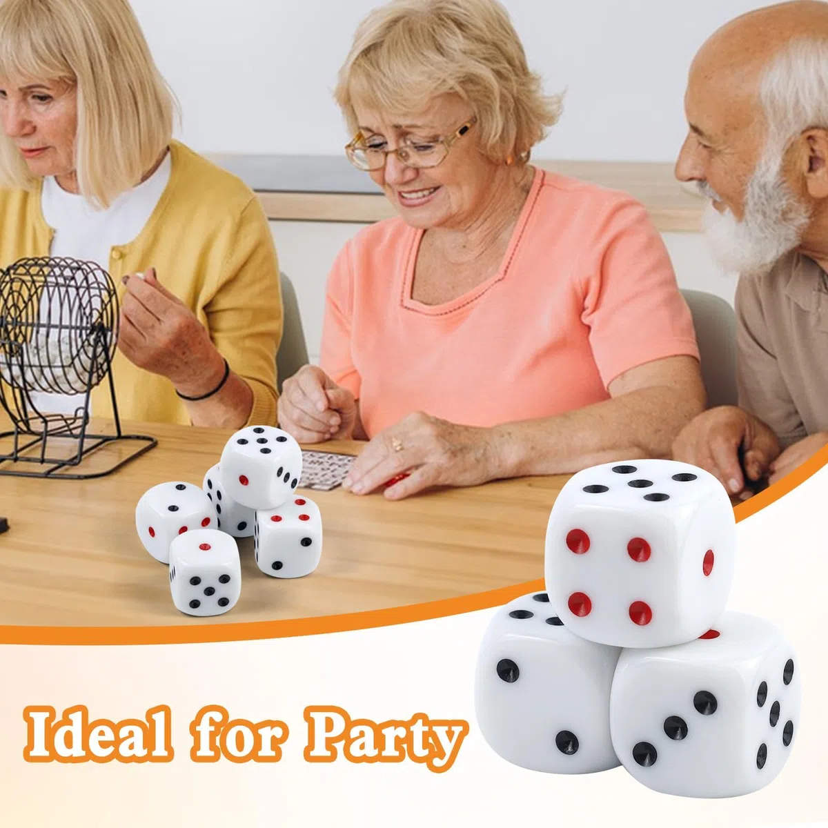 Set di 5 dadi grandi da gioco da 30 mm, set di dadi in acrilico da 6 lati con angoli arrotondati, dadi da gioco per giochi da tavolo, dadi standard D6 per poker, giochi per feste e giochi per
