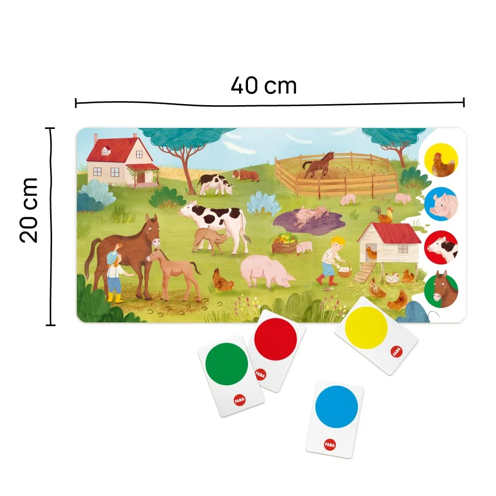 FABA Gioco - Animali: versi, Habitat, curiosità - da Usare, Bambini e Bambine 4-6 Anni, Gioco educativo Versione Italiana