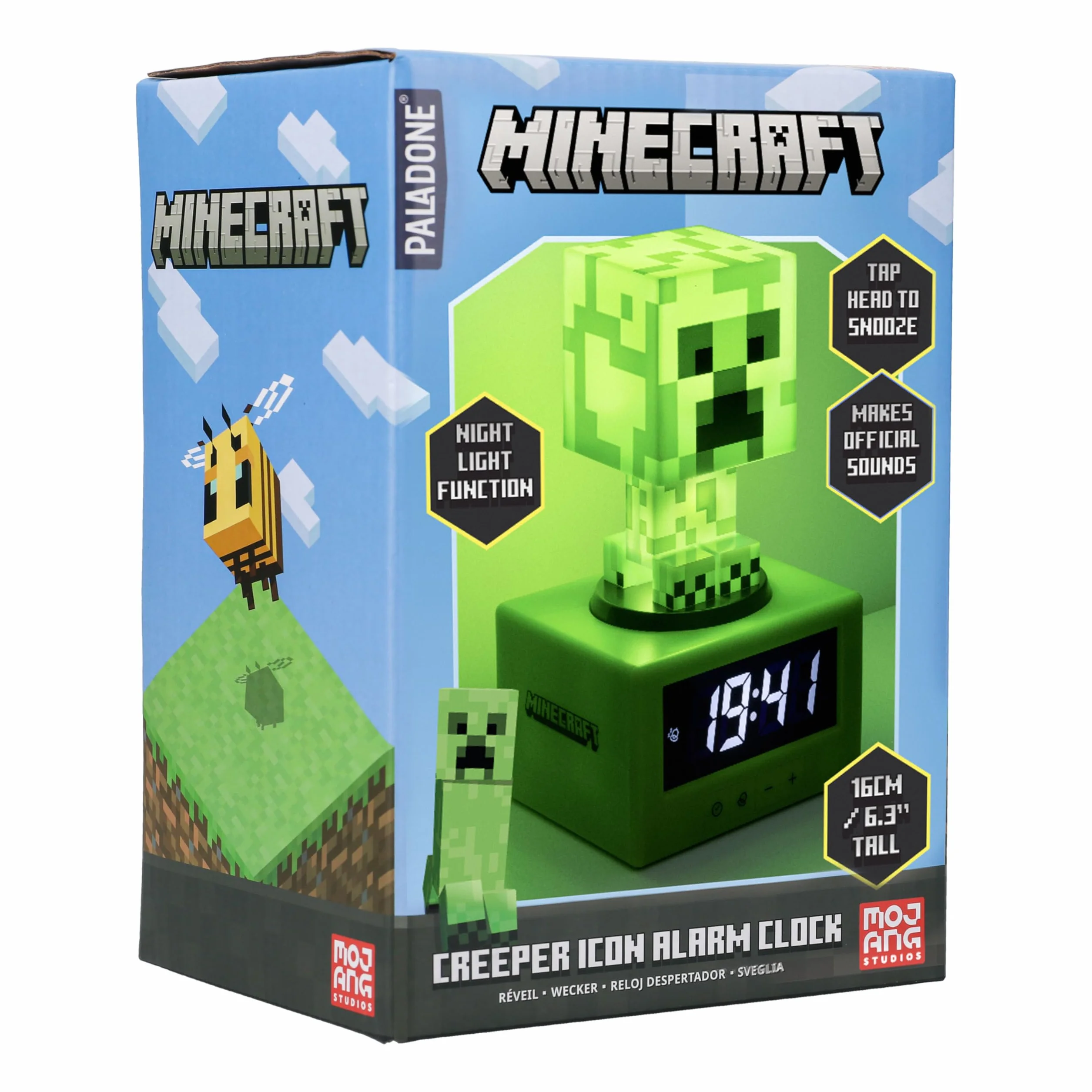 Paladone Sveglia Creeper Minecraft - Icona Ufficiale con Musica di Minecraft & Luce Notturna per Bambini & Adolescents, Accessorio per Stanza di Gioco, Regalo Novità per Fan Minecraft
