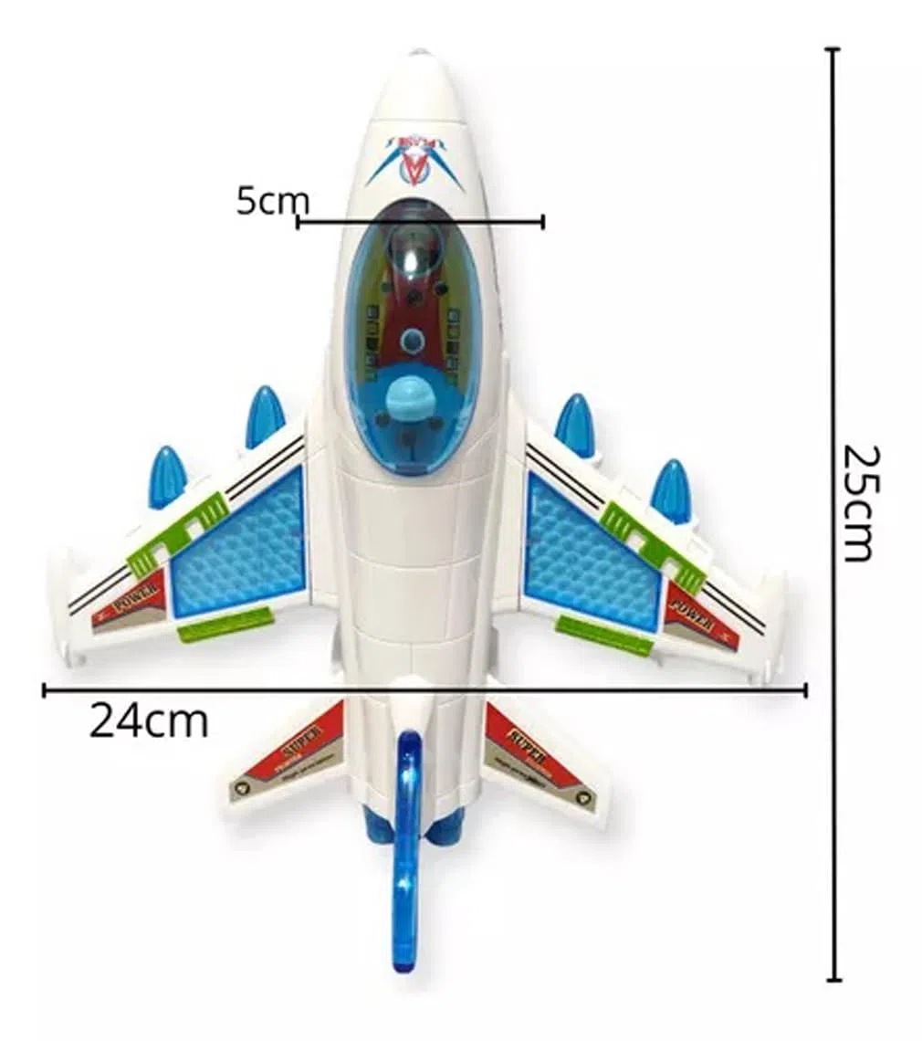 Aereo Giocattolo con Luci Suoni e Movimento Mistero Bump & Go Aereoplano Super Jet Giocattolo con Movimento con luci Suoni Musica Aereo Grande Giocattolo,Colori Assortiti (b)