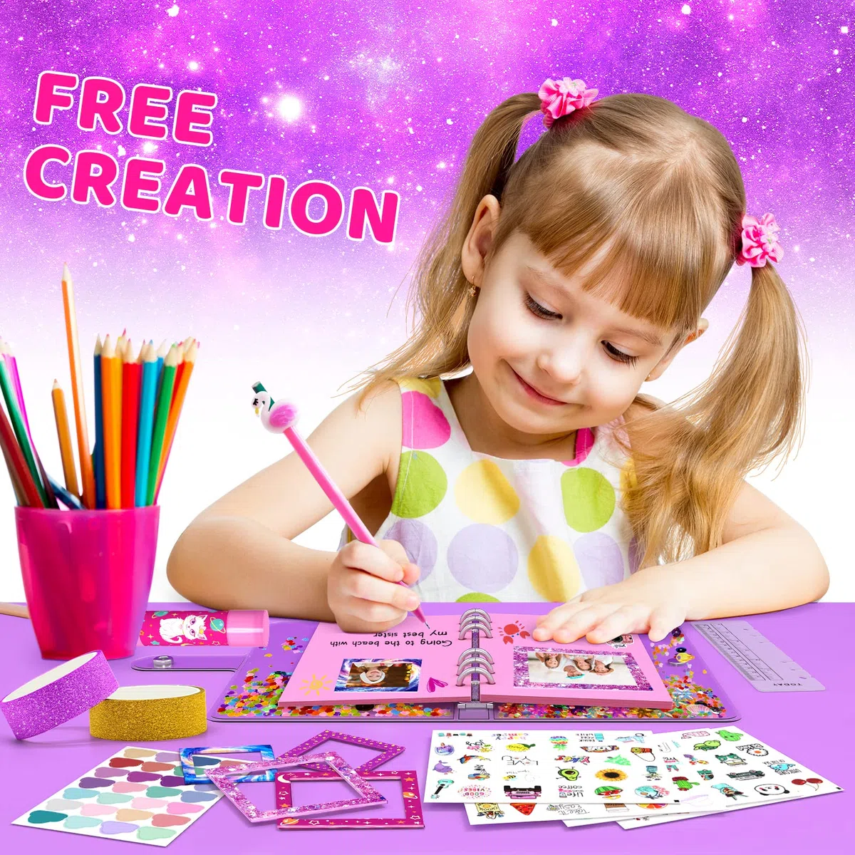 Aocii Kit di diario fai-da-te per ragazze, regali per ragazze di 6-14 anni, set di forniture per album di ritagli e diario