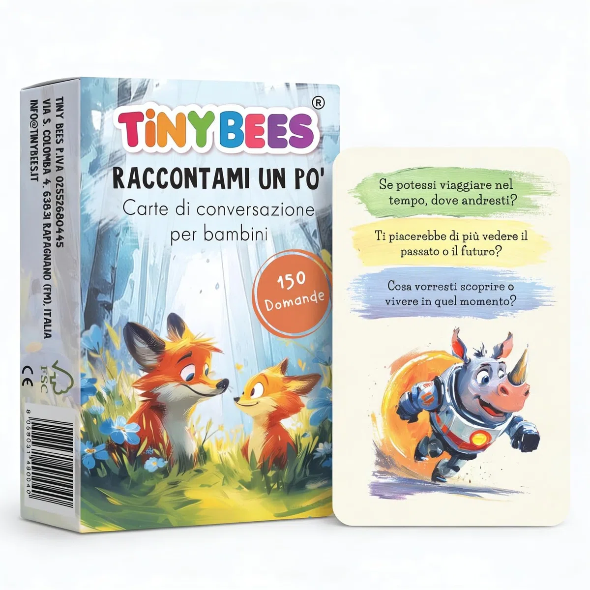 Raccontami un Po’ – Carte di Conversazione per Bambini 5+, 50 Carte Illustrate con 150 Domande in Italiano, Gioco Educativo Emozionale per Genitori e Figli