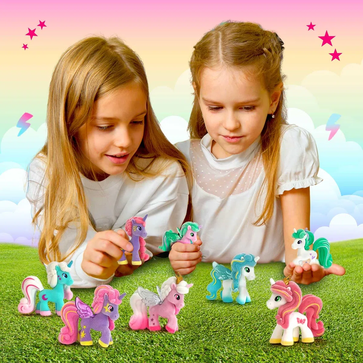 CRAZE MAGIC PONYS, Bellissimi Pony da collezionare, Giocattoli per bambina, 6 da 18 diverse figure di pony, senza microplastiche, Figure assortiti