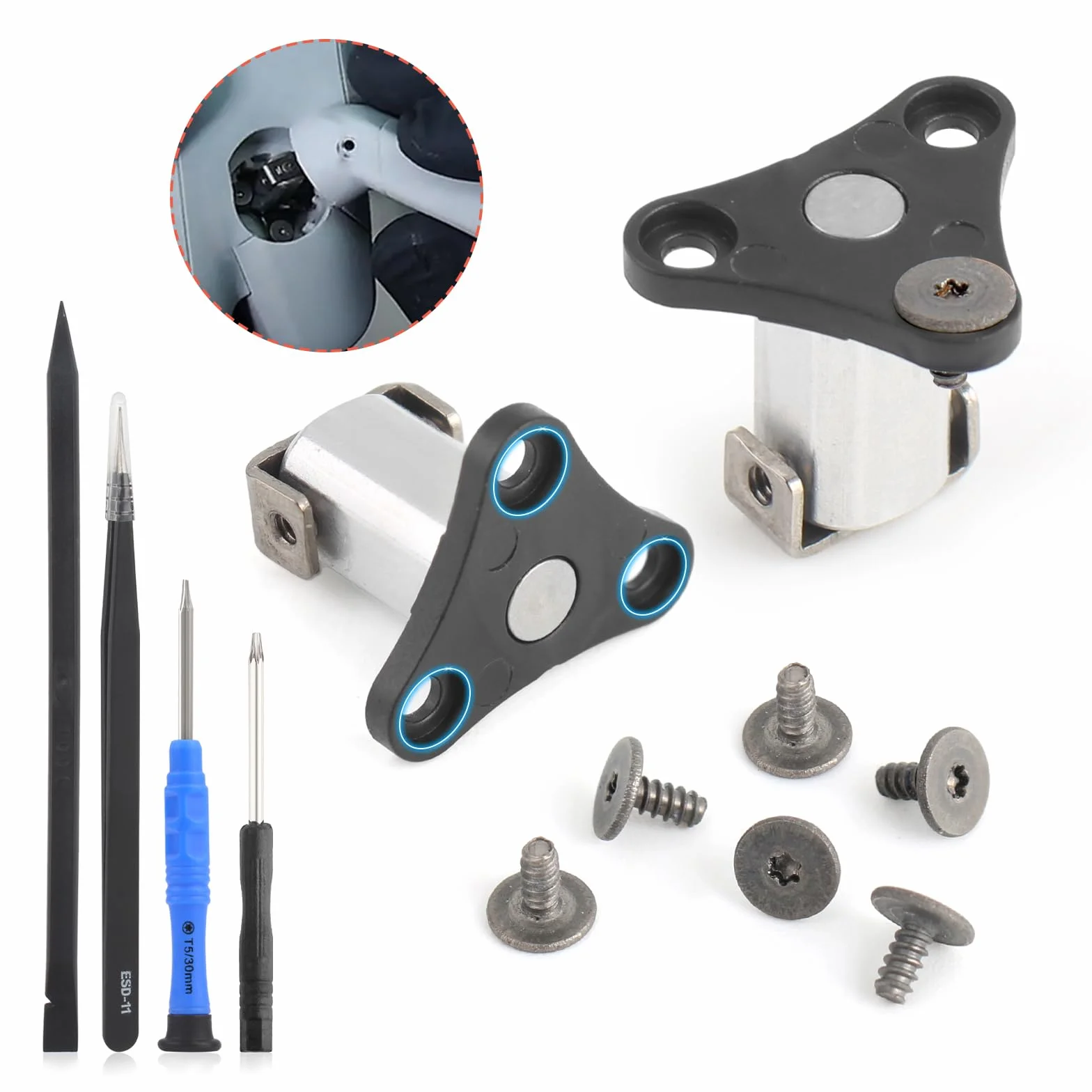 2X Braccio Anteriore Albero per DJI Mini 3 Braccio Anteriore per Mini 3 PRO Albero del Braccio Anteriore Ricambi (6*Viti per Drone Albero Braccio,1*Attrezzo)