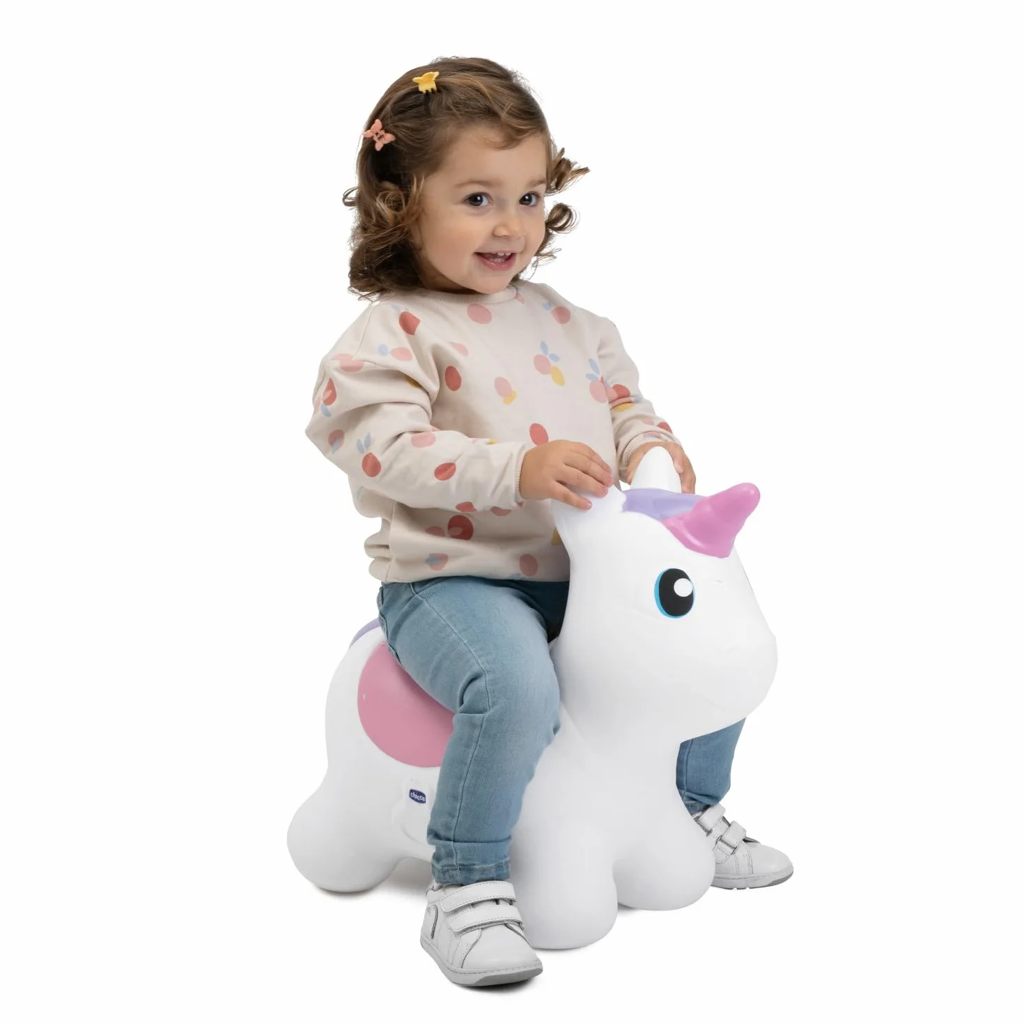 Chicco Bouncy Unicorno Cavalcabile Gonfiabile Rimbalzante Facile Da Gonfiare Con Pompetta Manuale Inclusa Per Giocare Dentro E Fuori Casa Morbido Materiale Resistente e Facile Da Pulire 18 Mesi-5 Anni