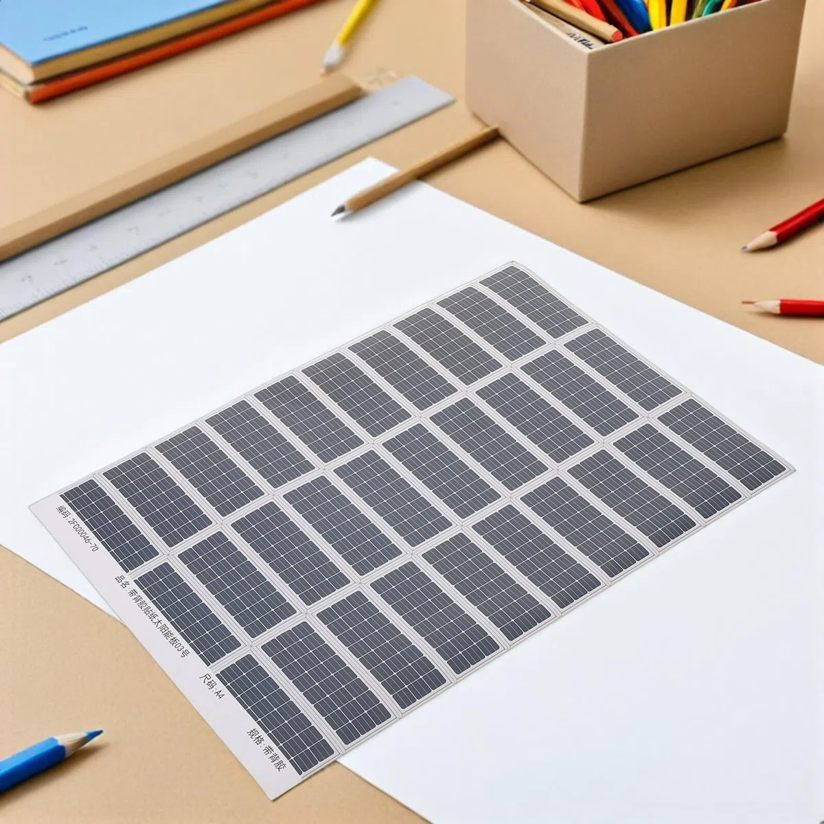 6 Fogli Adesivi Pannelli Solari Fotovoltaici per Modelli Architettonici, Carta Patinata Resistente e Design Realistico per Modellismo Creativo e Fai-da-te