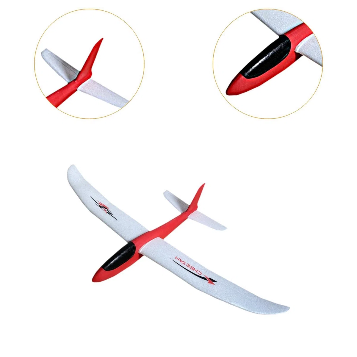 harayaa Giocattolo Aereo in Schiuma da Lancio, Grande, Robusto, Compatto, per Sport all'Aria Aperta, per Ragazzi e Ragazze, Regalo di Compleanno, Rosso