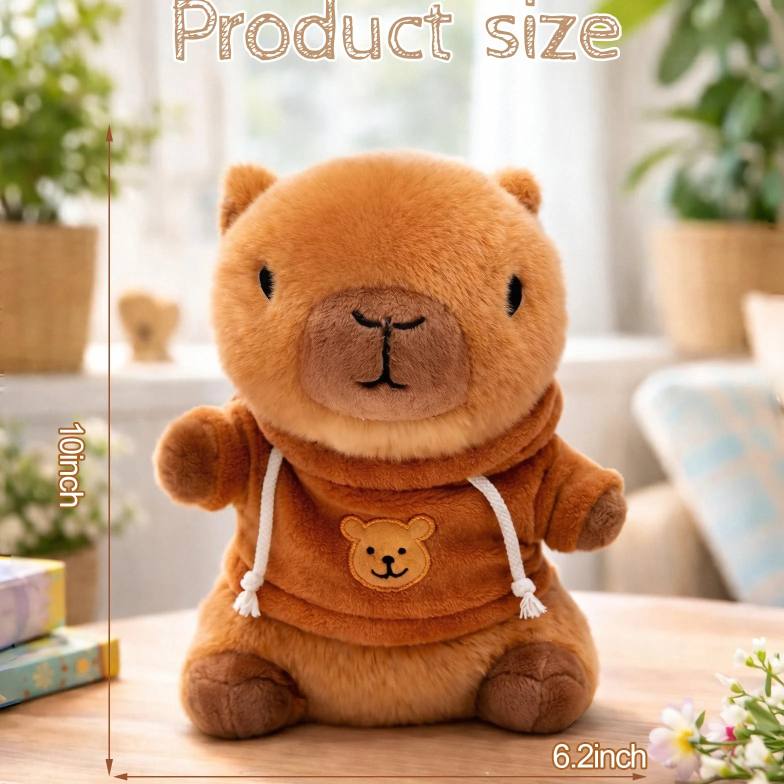Capibara peluche marrone da 25,9 cm, con 9 vestiti e accessori, super morbido, per bambini, ragazze e ragazzi (capibara marrone)