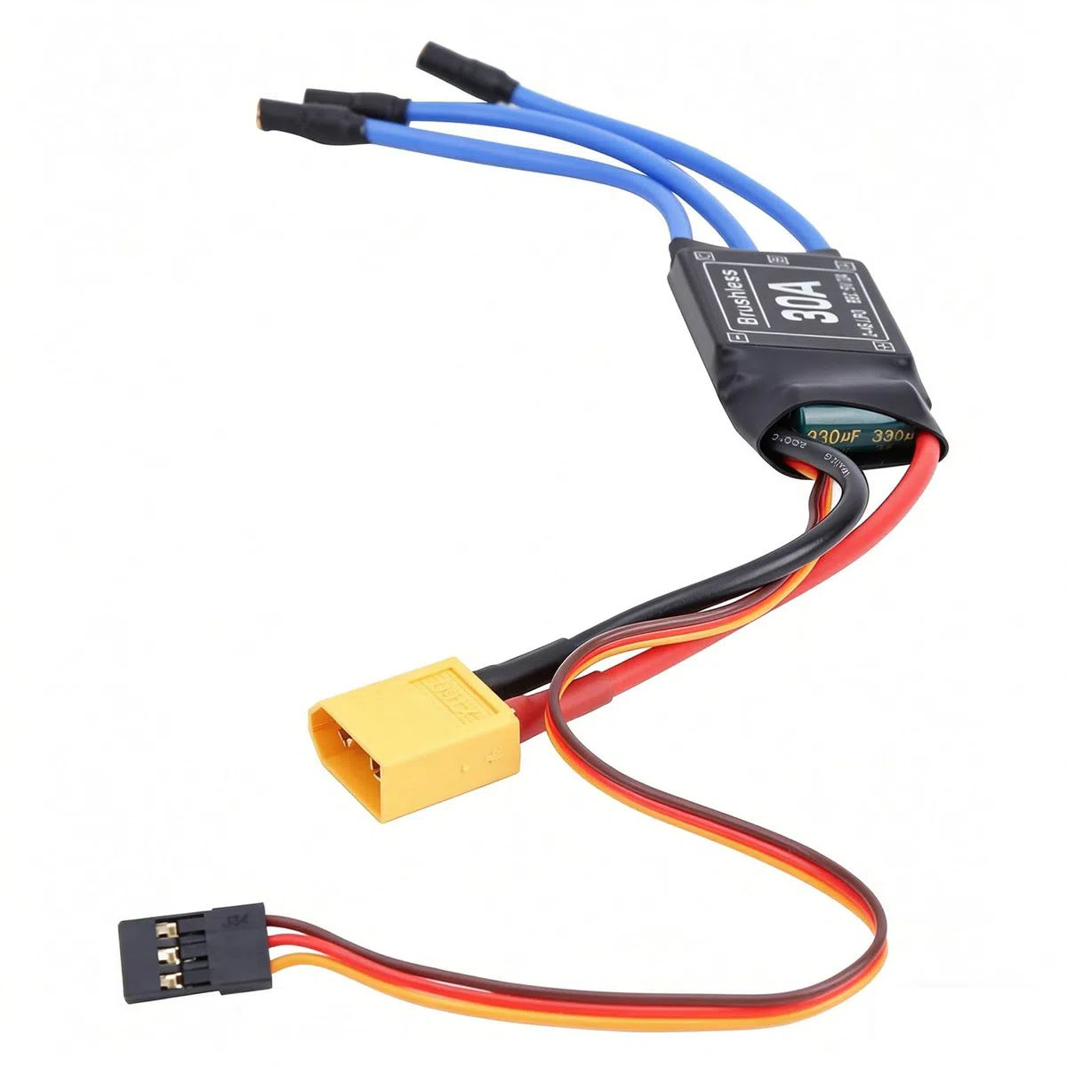 ESC Senza Spazzole 30A, Regolatore Di Velocità Elettrico Senza Spazzole 30A Con Spina Xt60, Protezione Da Bassa Tensione Uscita Bec 5V/1.5A Per Telecomando Rc Drone Aerei Elicottero Fpv