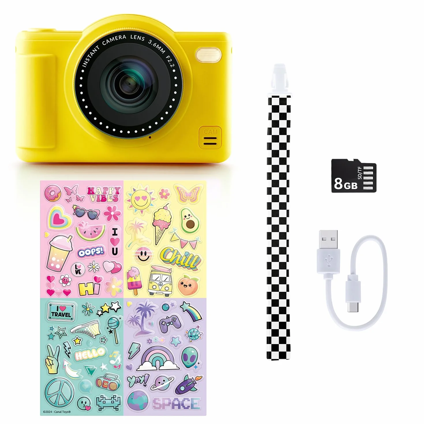 Canal Toys - Photo Creator -Appareil Photo Numérique Pop Couleur Jaune- Avec carte SD 32Go incluse