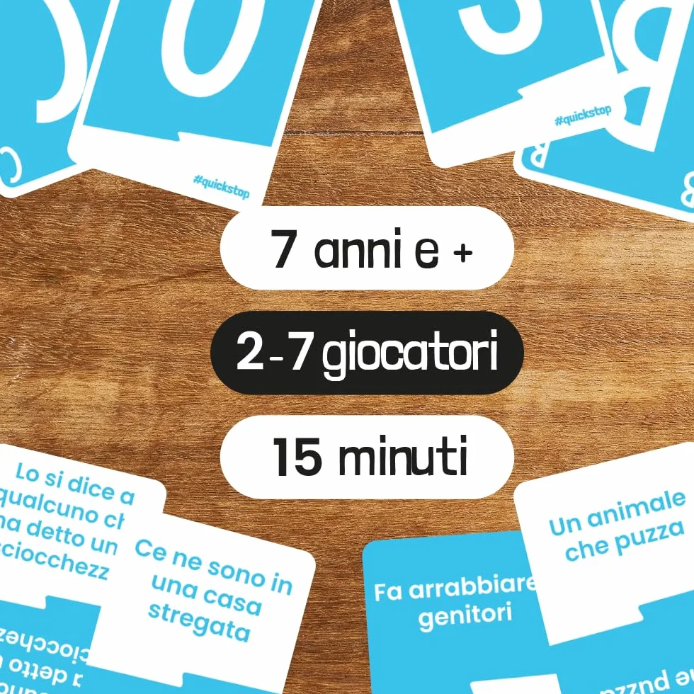 ATM Gaming QUICKSTOP Kids - Gioco di Carte per Bambini e Famiglie - Età 7+ - Da 2 a 7 Giocatori - Divertente e Veloce - Gioco da Tavolo - Italiano