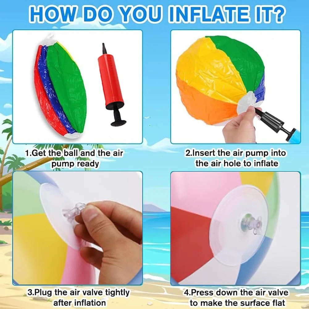 Palloni da Spiaggia Gonfiabili, Pallone Gonfiabile Spiaggia, Gonfiabile ad Acqua perFesta in Festa in Piscina Attività Estive All'aperto