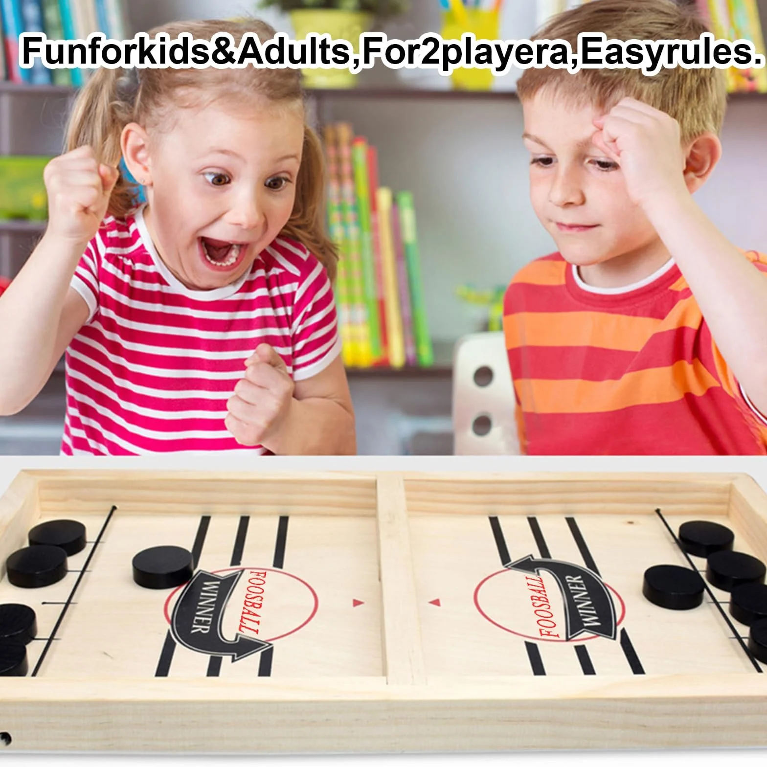 Hockey da Tavolo,Air Hockey da Tavolo Scacchiera in Legno Giochi Set Scacchiera Portatile 2 in 1 Giochi di Società Macchina daHockeys su Ghiaccio Gioch Bambinin,per Tavol Società